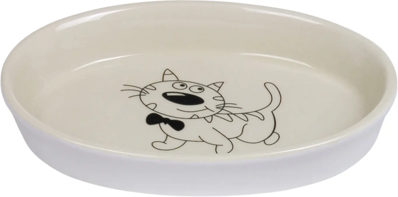 Nobby Katzennapf Keramik oval Ø 17 cm - 120 ml creme-beige