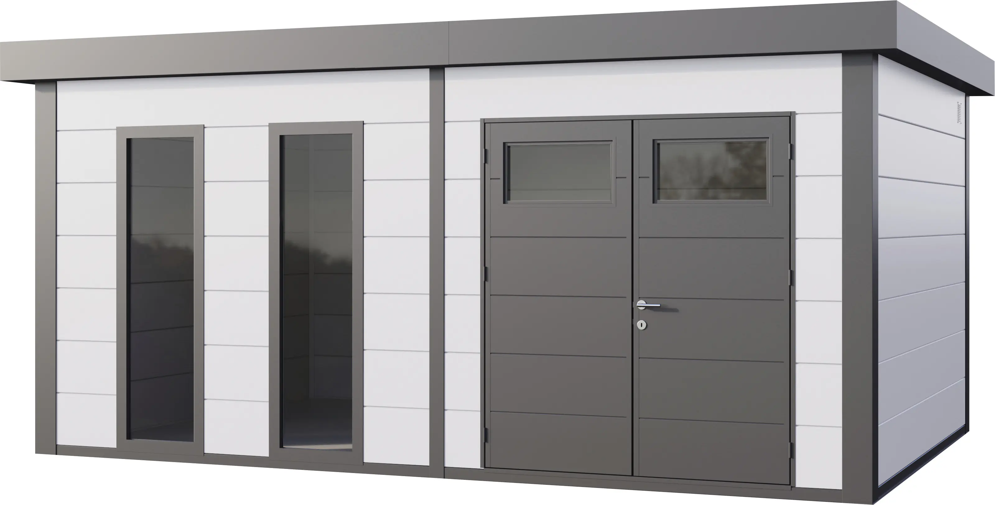 Telluria Gerätehaus Classico 5436+_2XW60 weiß 538 x 358 cm