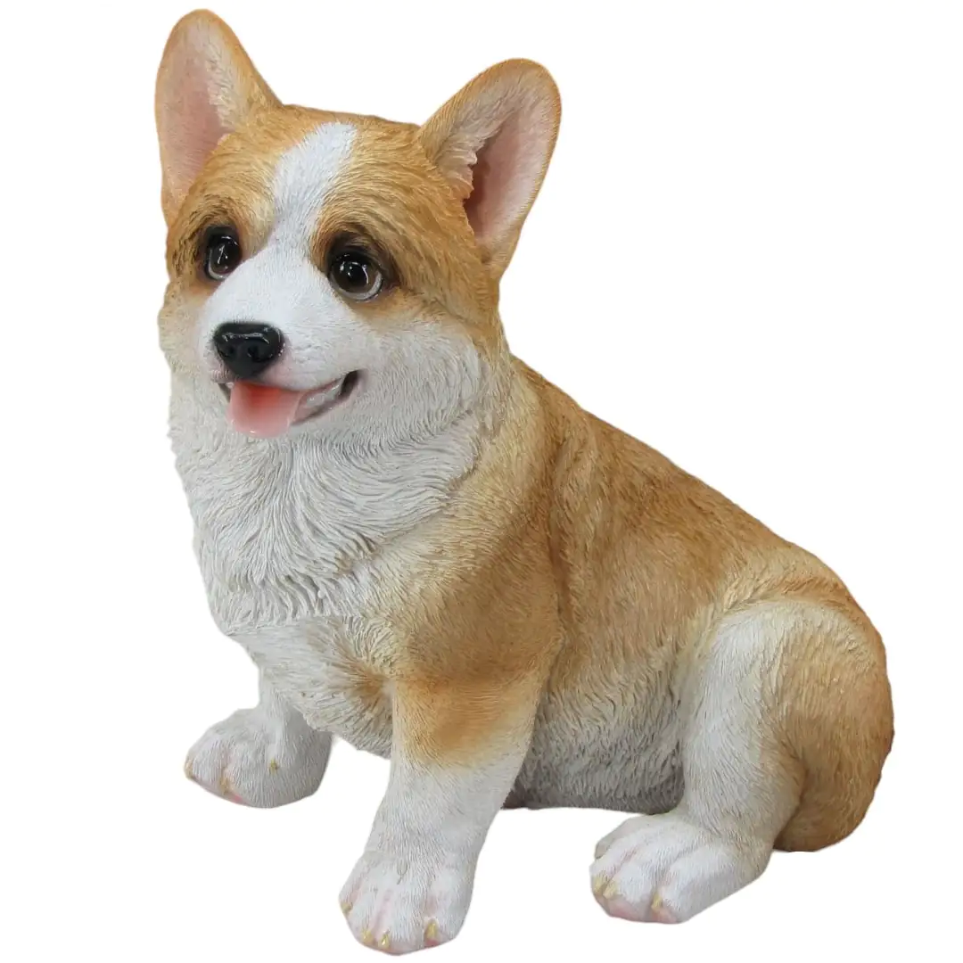 Dekofigur Corgi sitzend 20 x 19 x 12 cm braun weiß