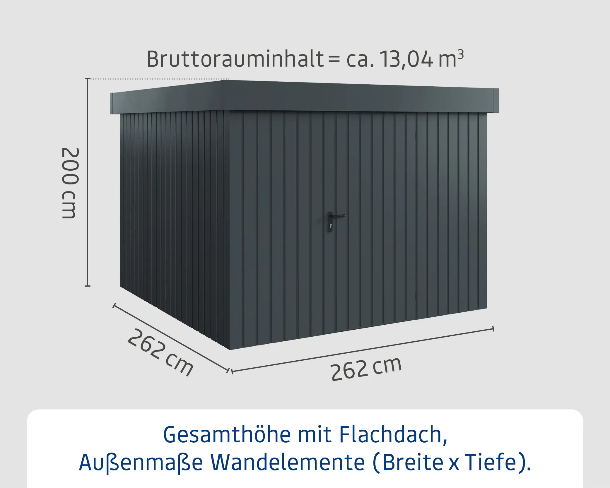 EcoStar Metallgerätehaus Euroline EFD10 anthrazit 262 x 262 cm 1-flg.