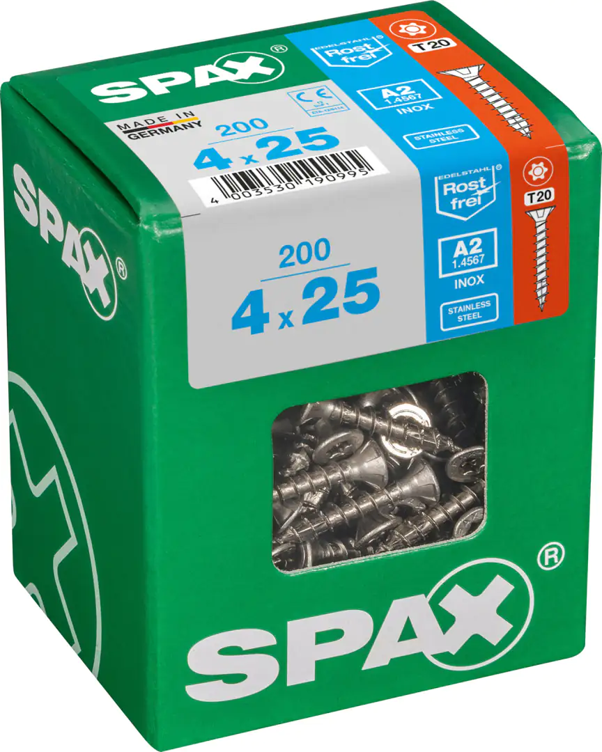 Spax Universalschrauben 4.0 x 25 mm TX 20 - 200 Stück Edelstahl
