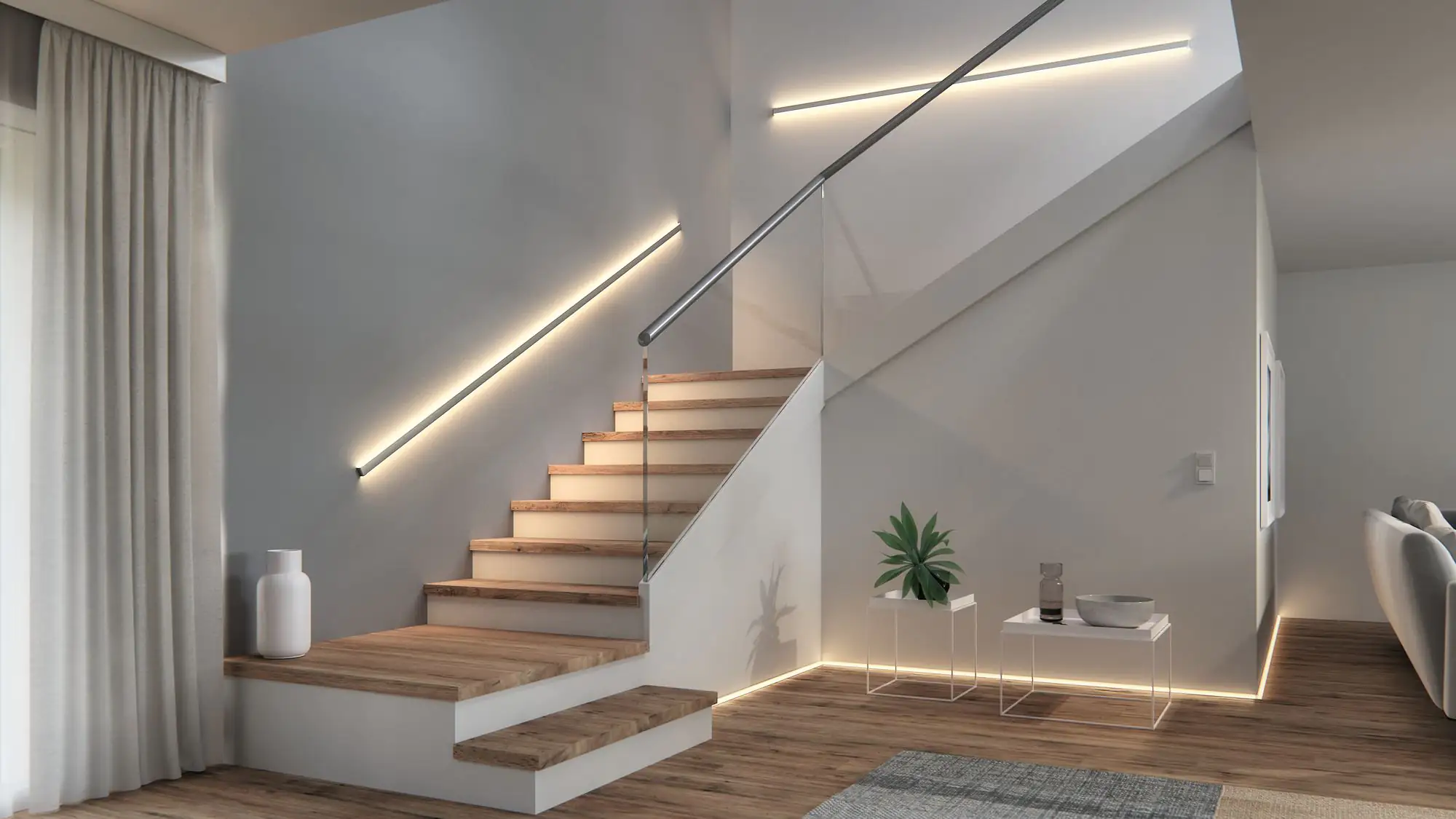 Paulmann Duo Profil inkl. Clips und Diffusor 1 m alu eloxiert