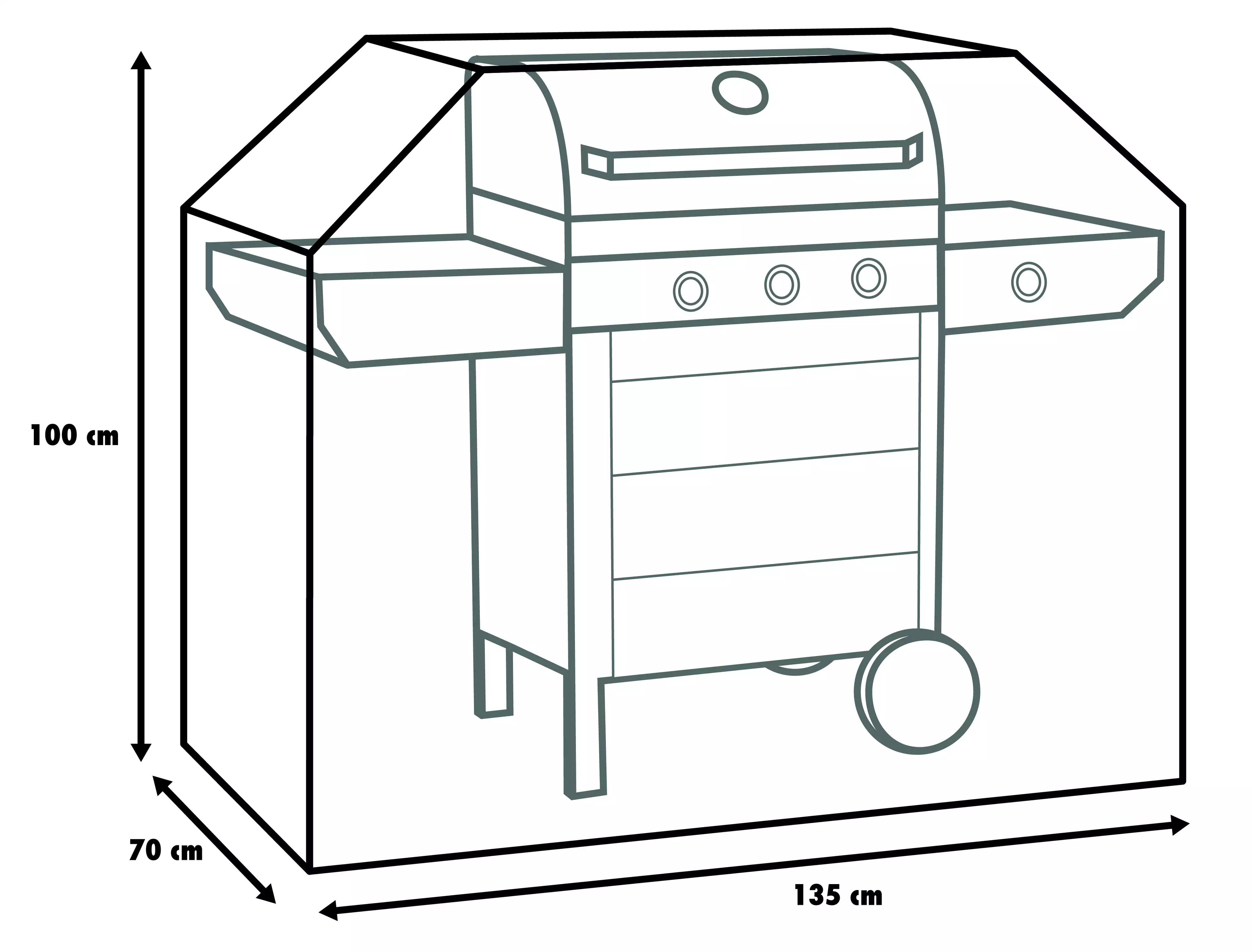 Primaster Schutzhülle für Gasgrills und Grillwagen 135 x 70 x 100 cm