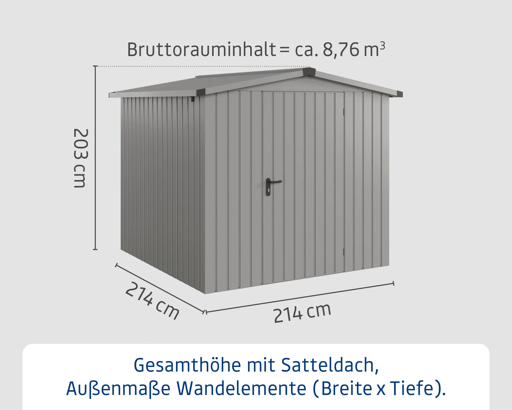 EcoStar Metallgerätehaus Euroline ESD5 graualuminium 214 x 214 cm 1-flg.
