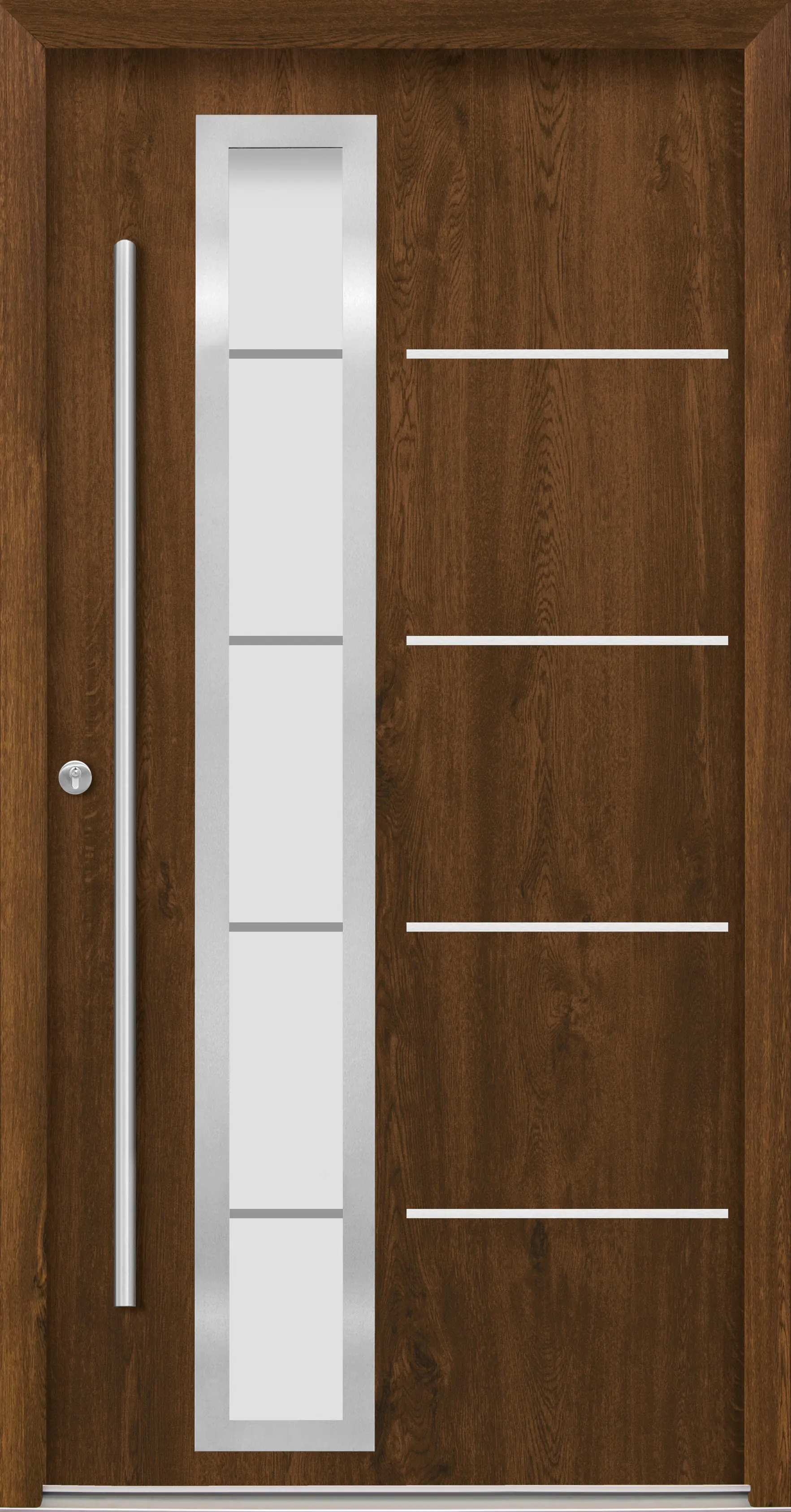 Splendoor Haustür Passivedoor Premium B06 Nussbaum DIN Links 100 x 210 cm