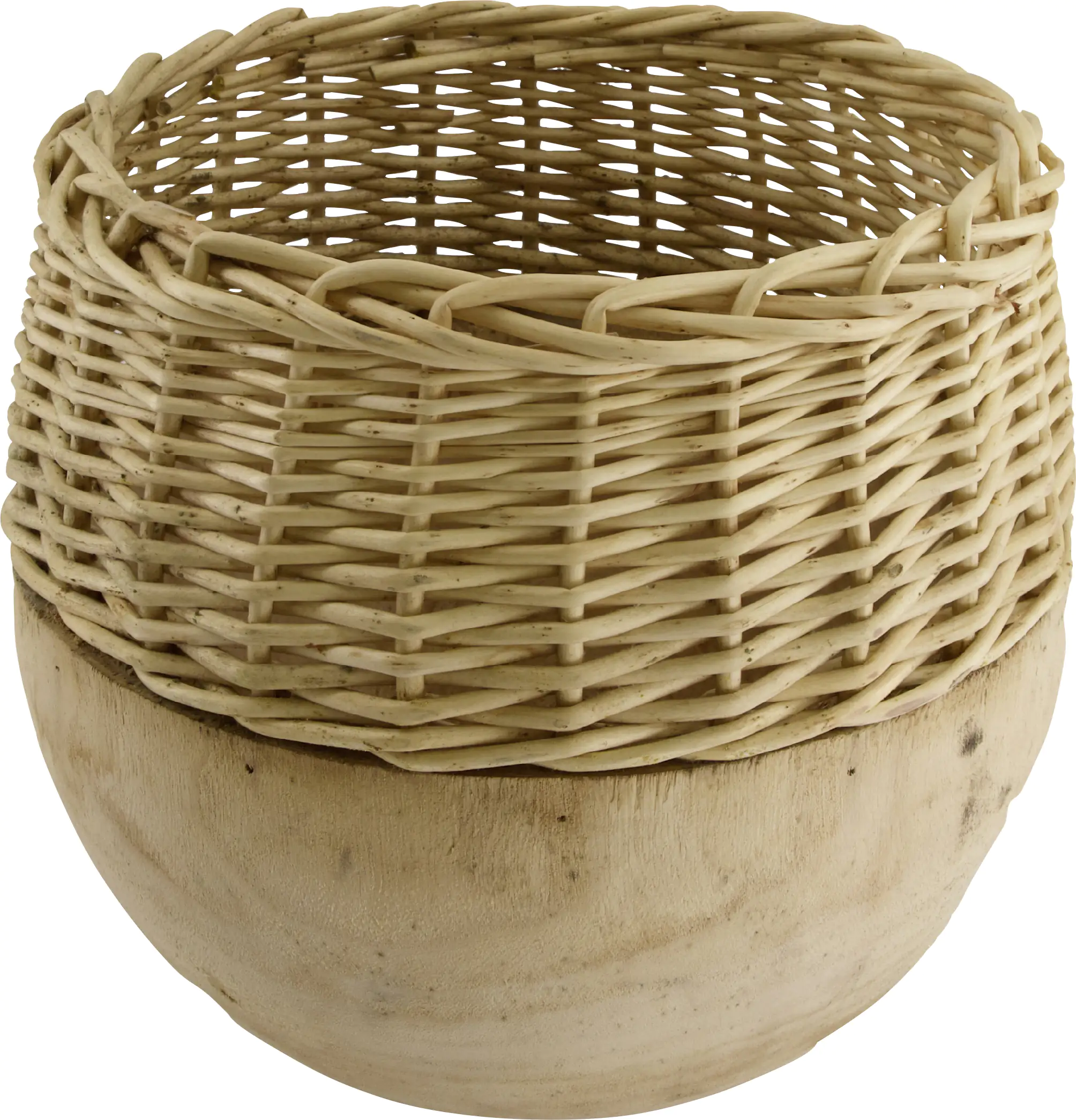 Dijk Vase aus Weide und Holz 29 x 28 cm natur