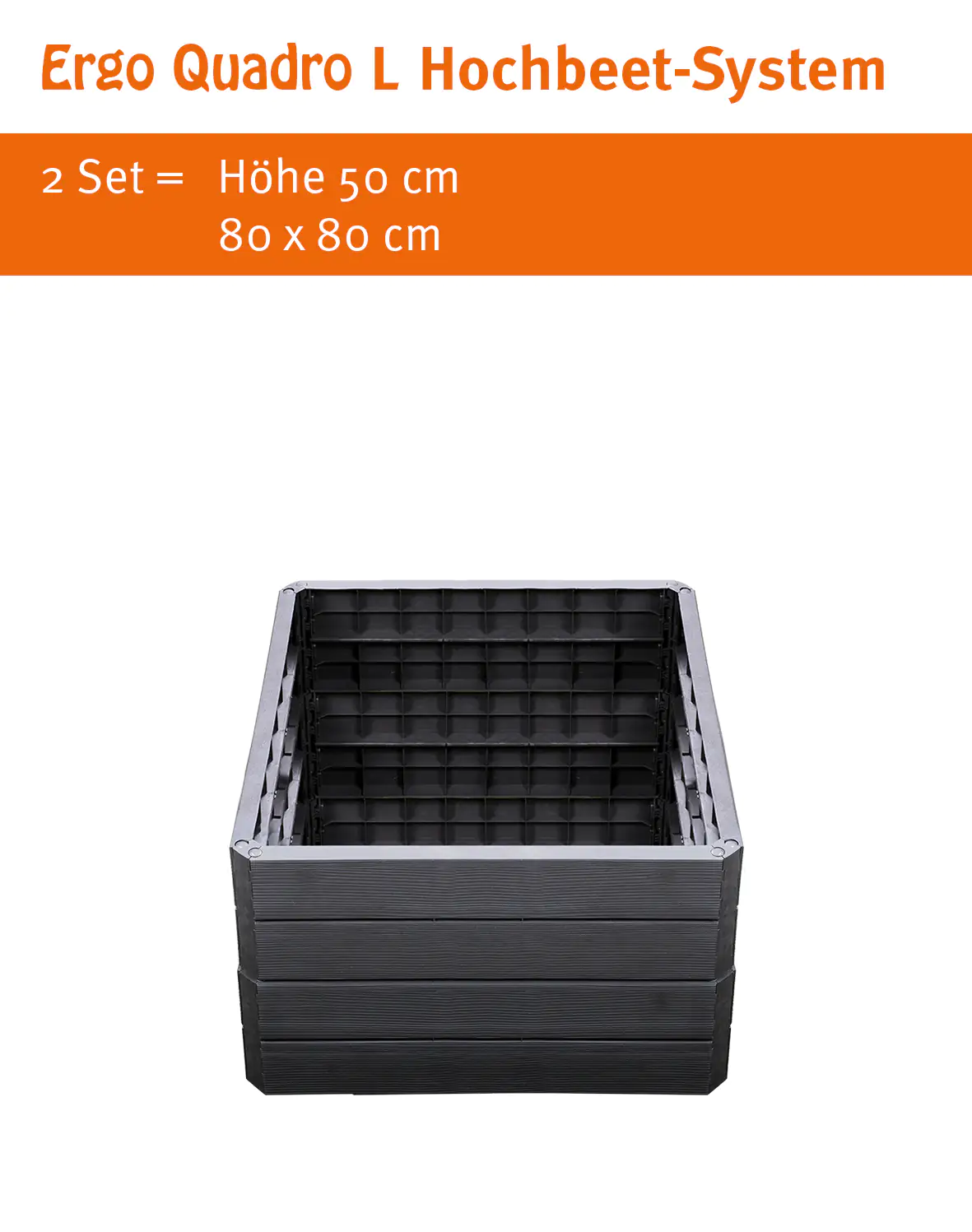 Garantia Hochbeet Ergo Quadro L 80 x 80 x 25 cm