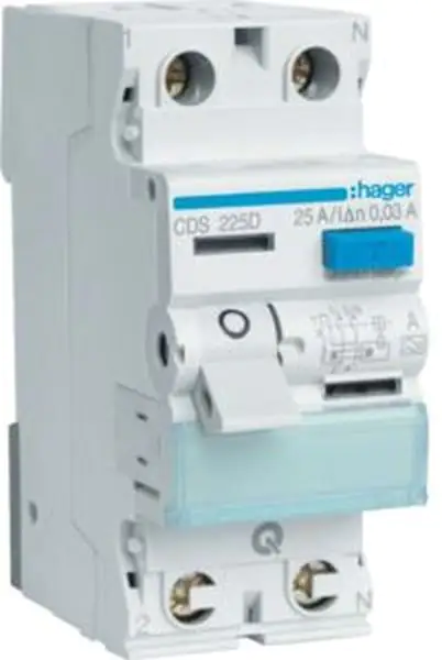 Hager Fehlerstromschutzschalter 25/0,03A 2-polig CDS225D QuickConnect