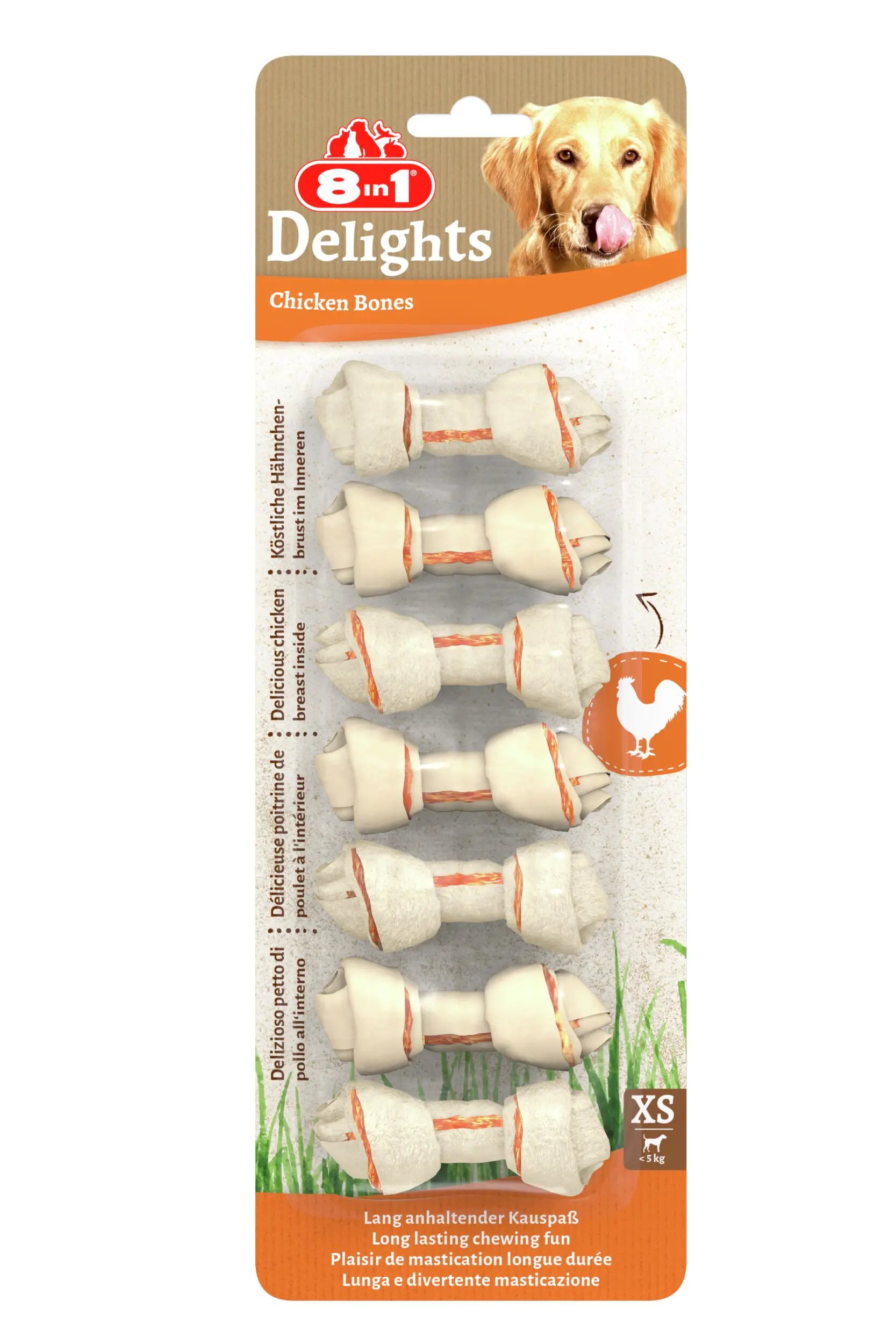 8in1 Kauknochen Delights Chicken XS