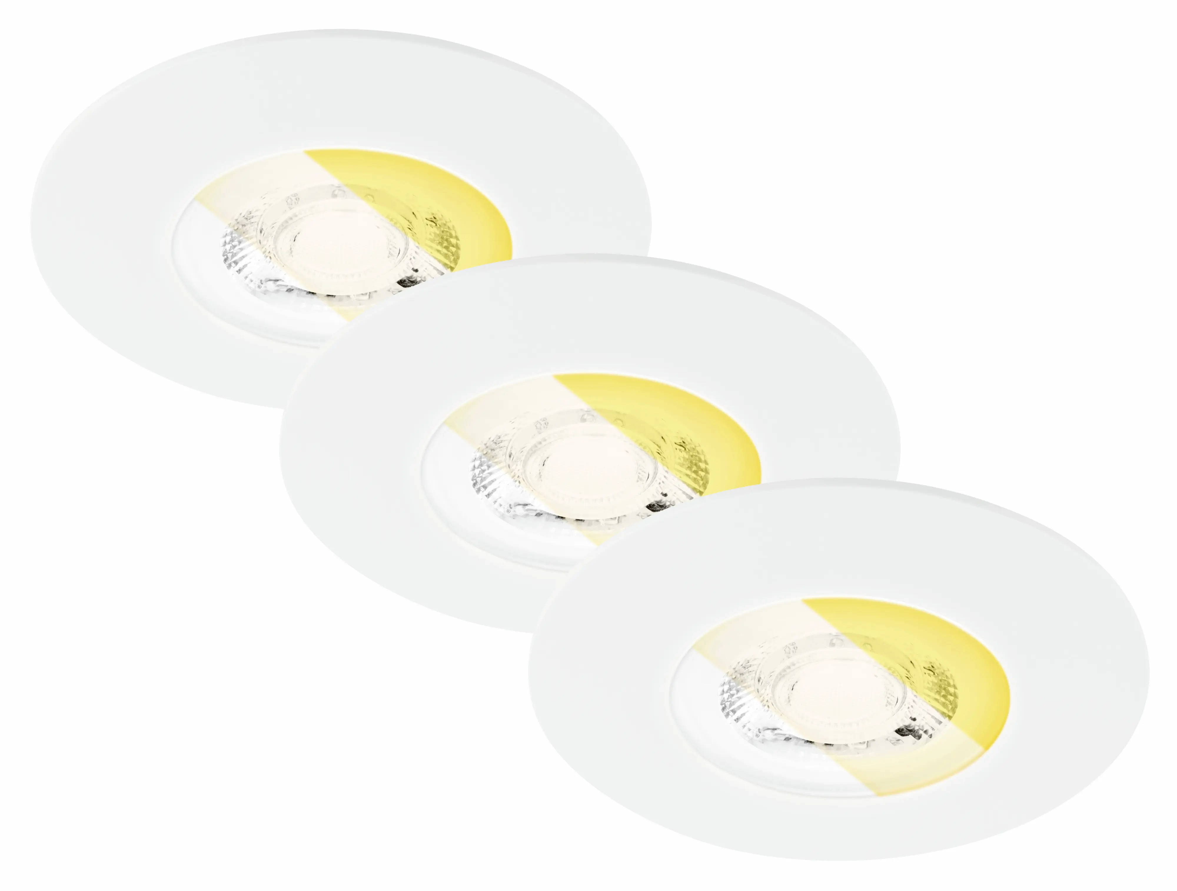 Briloner LED Einbauleuchten Dimara Ø 9 x 3 cm warmweiß/neutralweiß chrom dimmbar 3er-Set