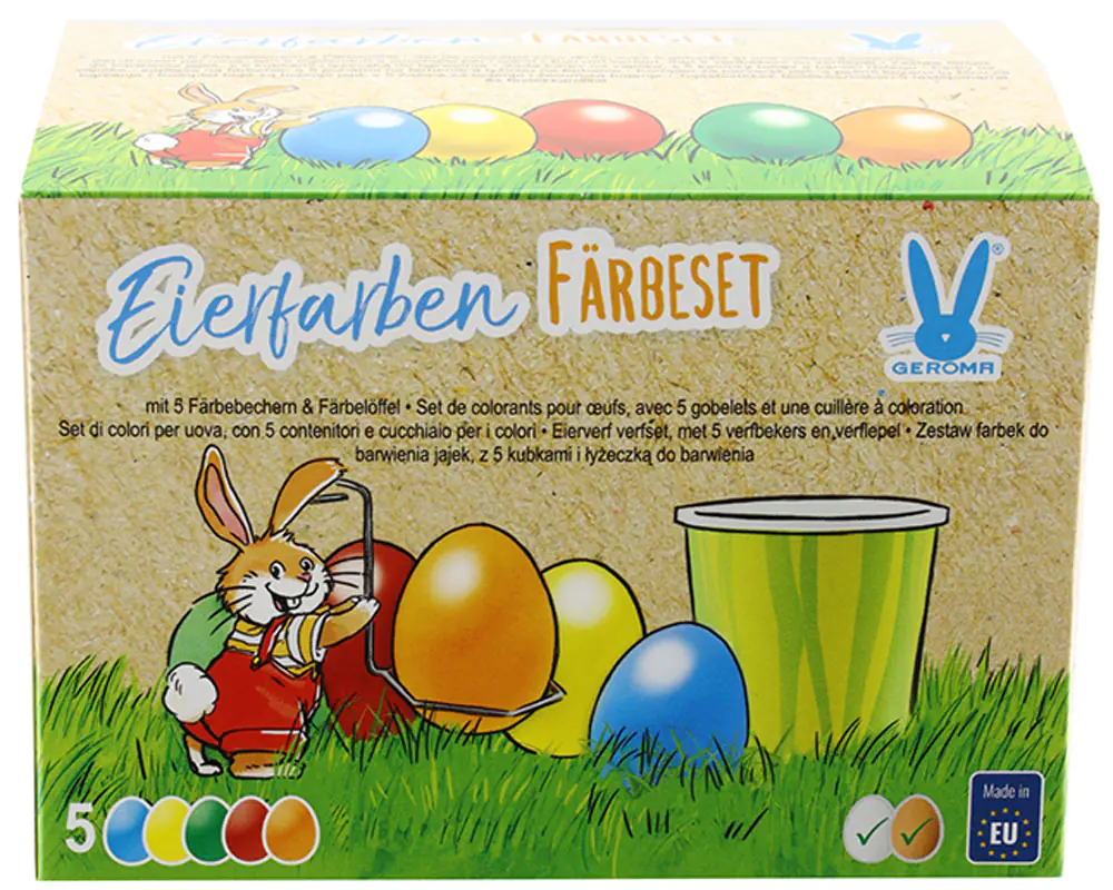 Eierfarben-Set 5 Farben inkl. Becher & Löffel
