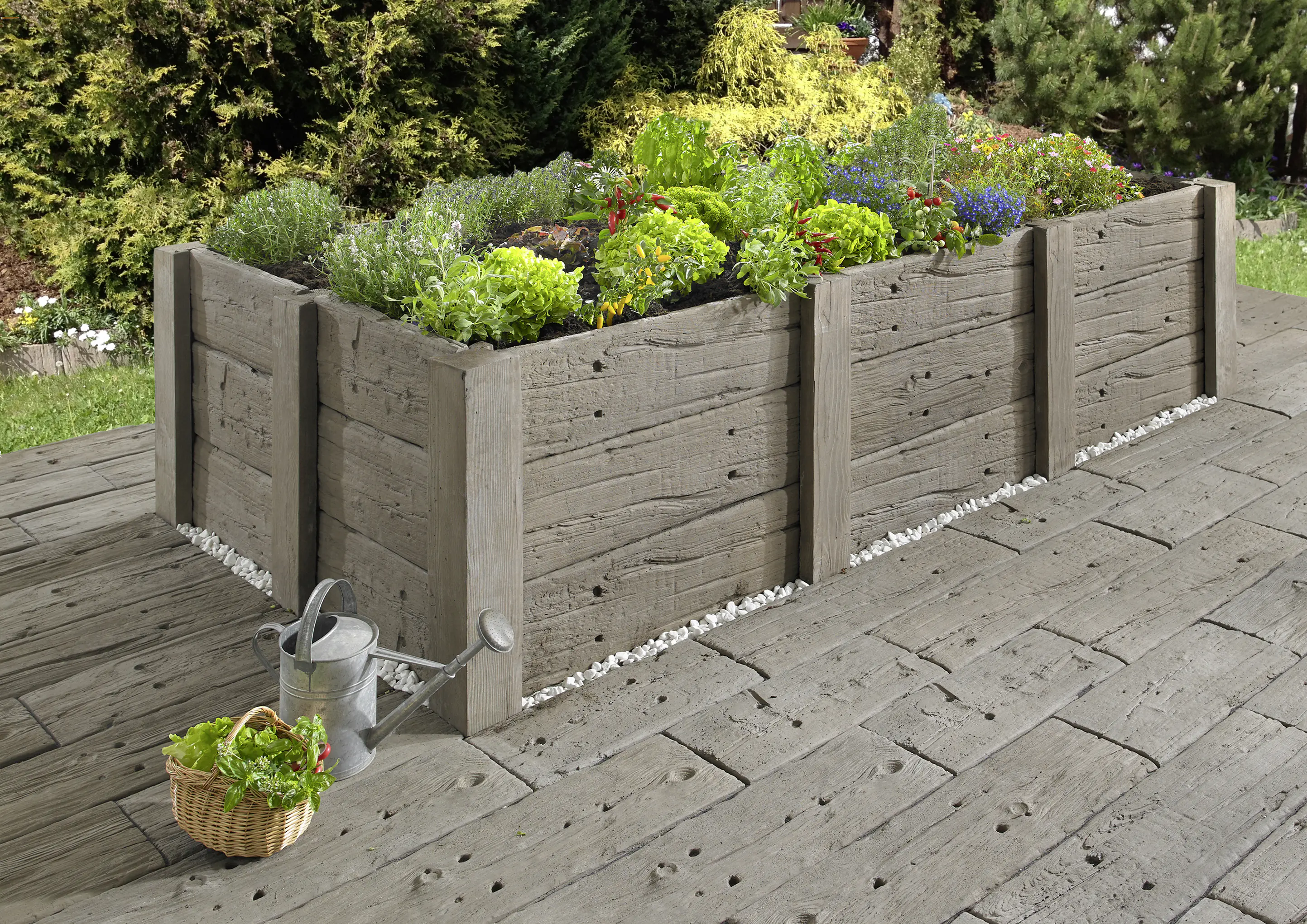 Kann Gartenplatte Antik 90 x 25 x 4 cm braun