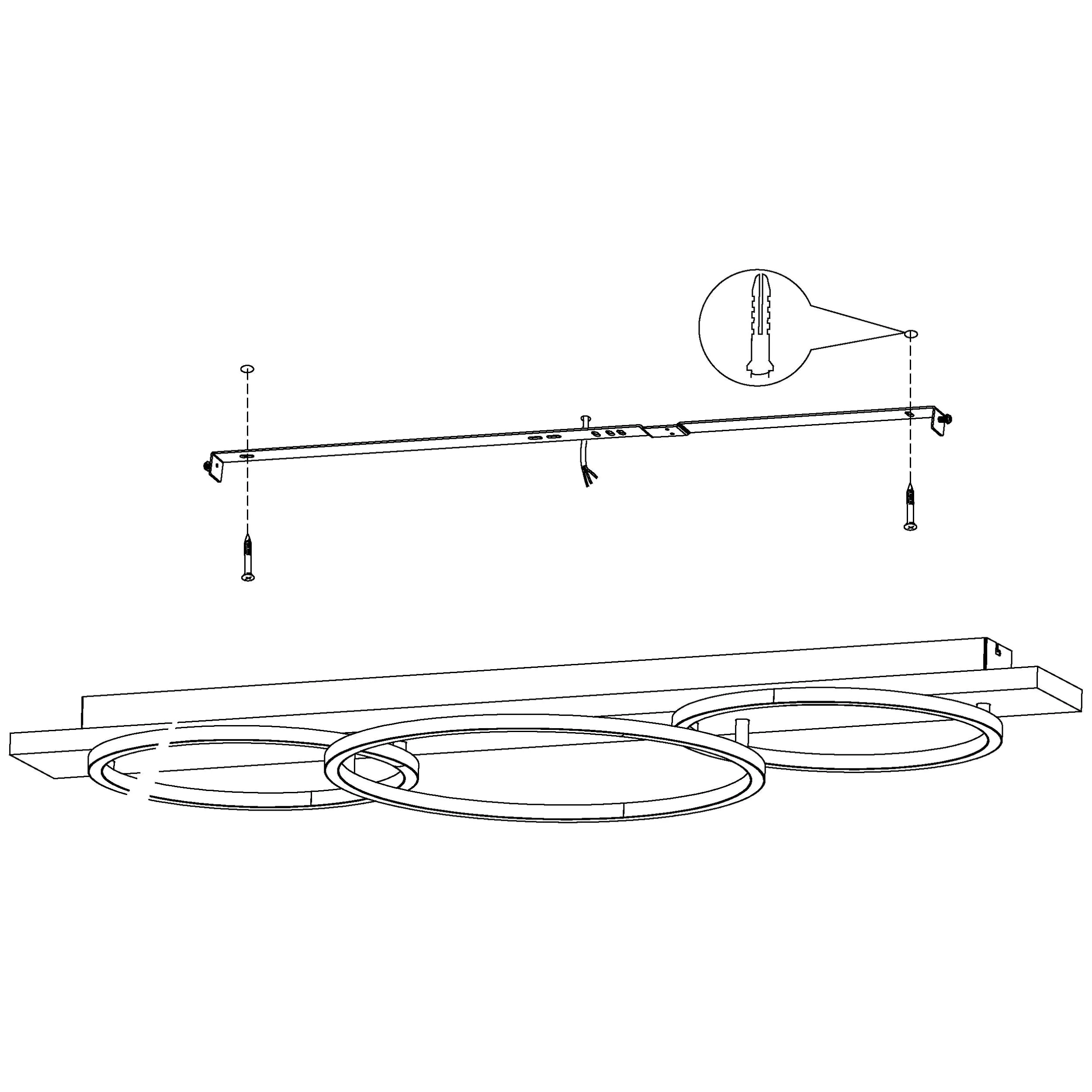 Eglo LED Deckenleuchte Boyal schwarz-braun-rustikal 101 x 40 cm warmweiß