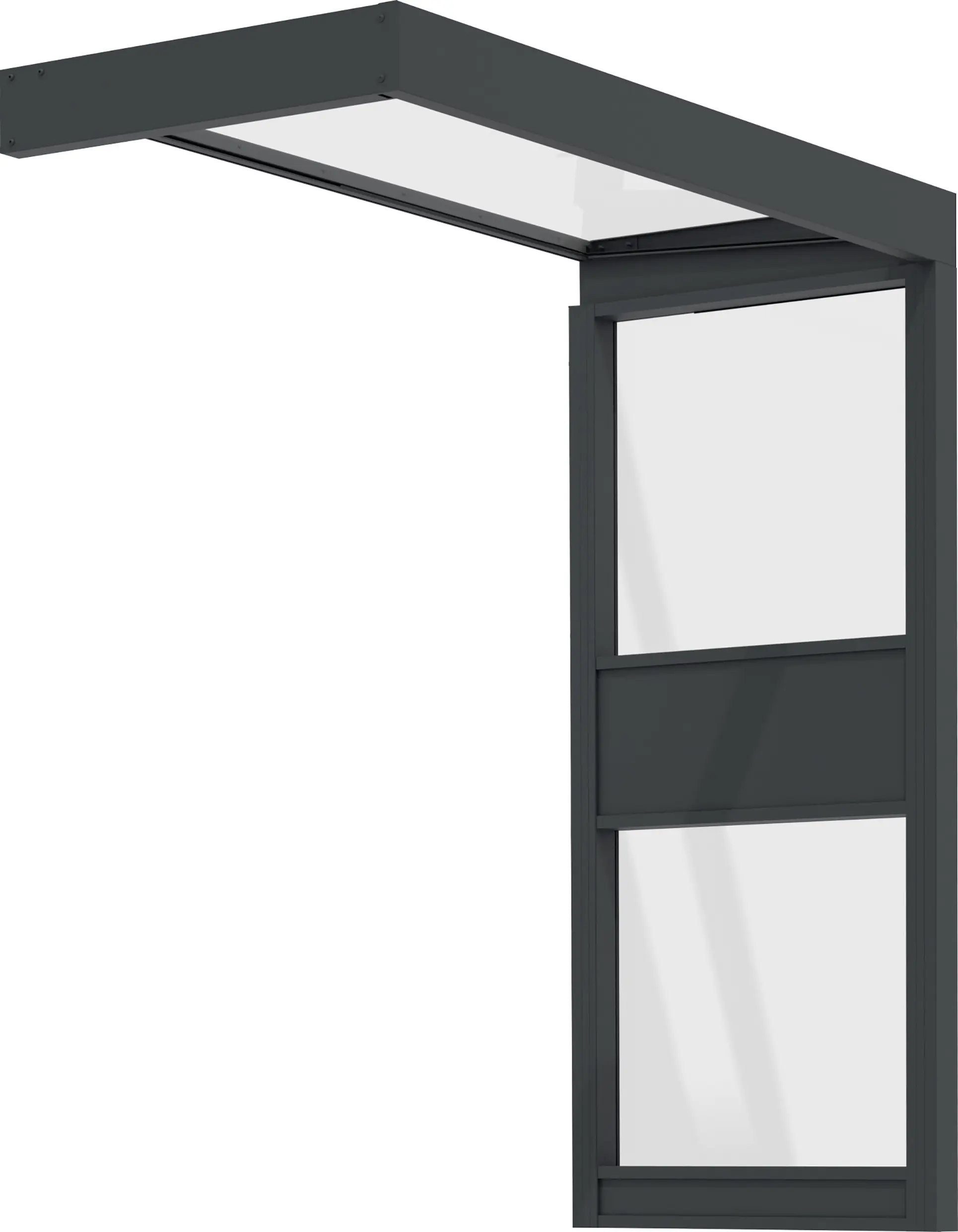 Canopia Vordach Sophia 215 x 95 cm Klar grau + Seitenteil