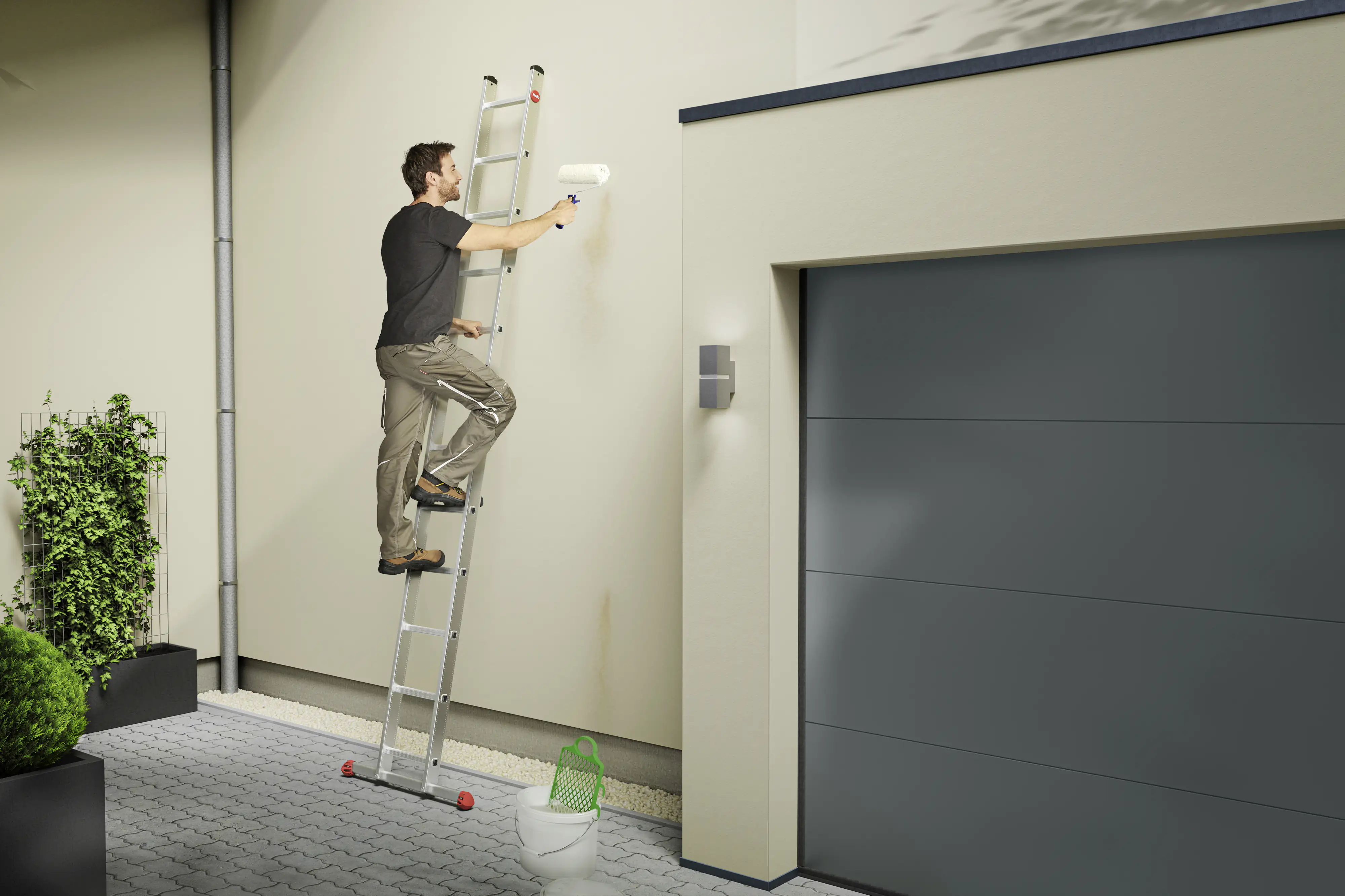 Hailo Aluminium-Anlegeleiter S60 ProfiStep uno 4,33 m