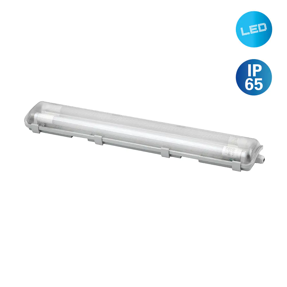 LED Feuchtraumleuchte Pipe 2-flammig 120 cm G13 18 W weiß