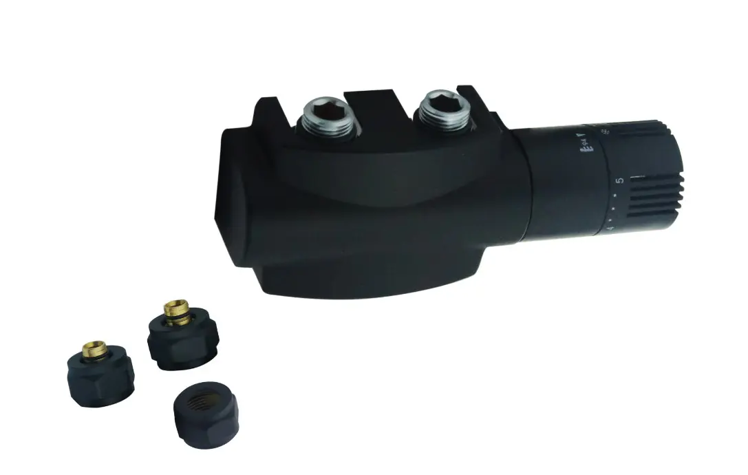Primaster Heizkörperventilblocksatz Vario schwarz matt
