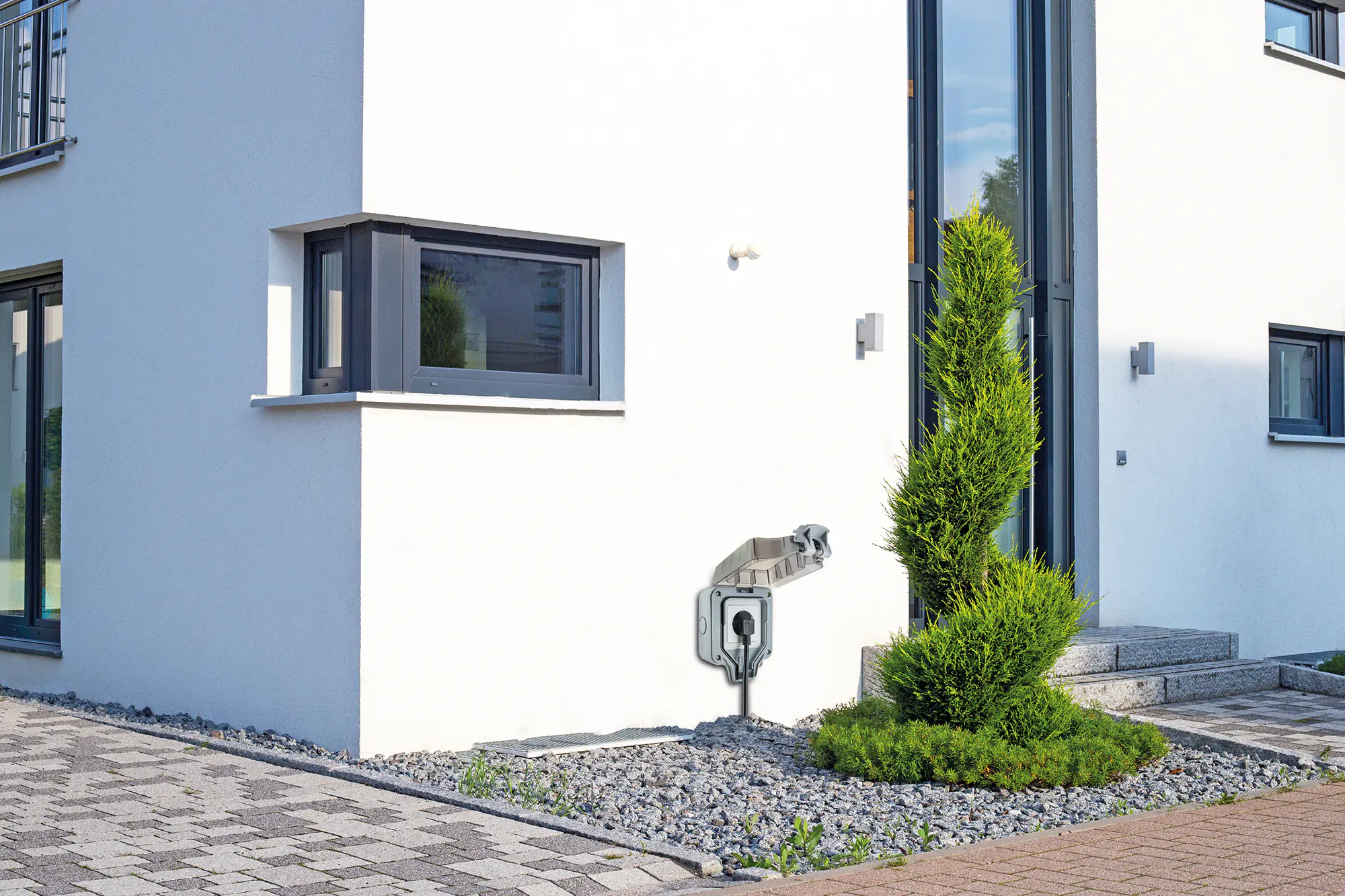 Schwaiger Aufputz Steckdose 1-fach, hellgrau