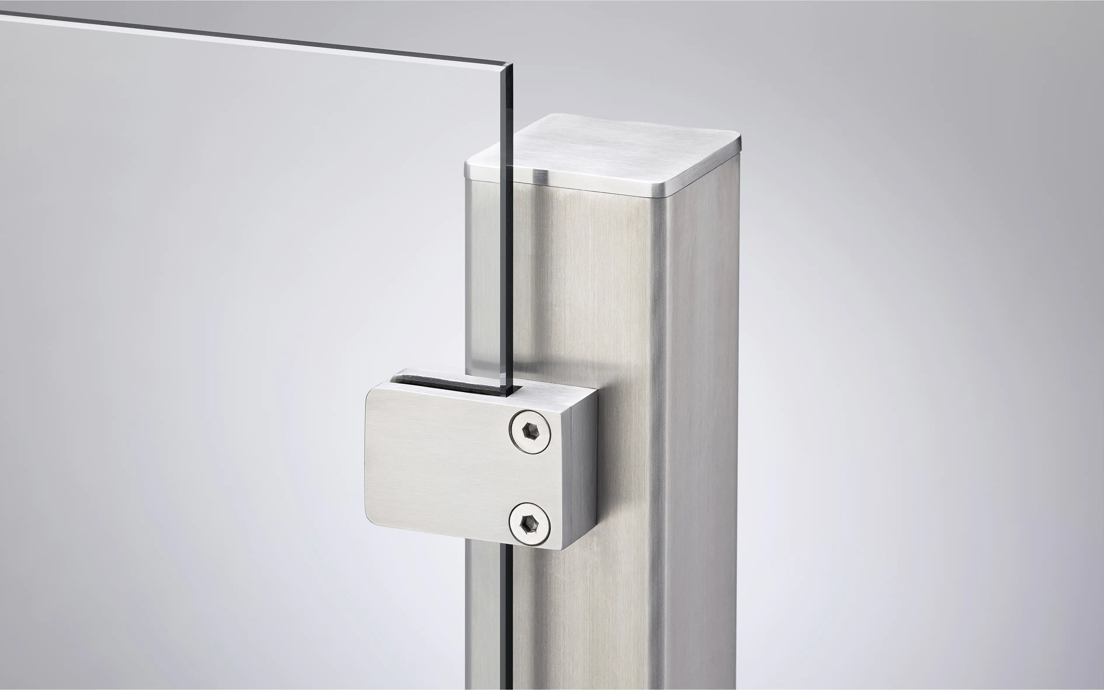 Ambiente Endpfosten-Set zum ANSCHRAUBEN 187 cm, 60 x 60 mm, Edelstahl V2A
