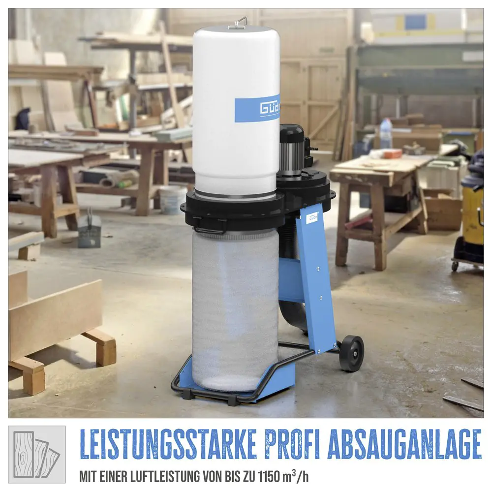 Güde Absauganlage GAA 65.1 550 W, 1150m³/h 65 l
