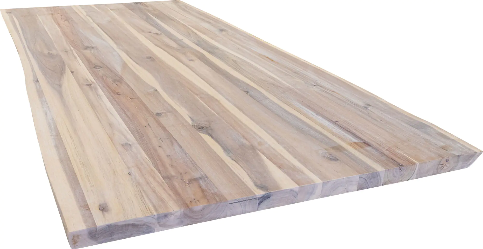 Tischplatte Akazie massiv mit natürlicher Kante 180 x 90 cm 38 mm