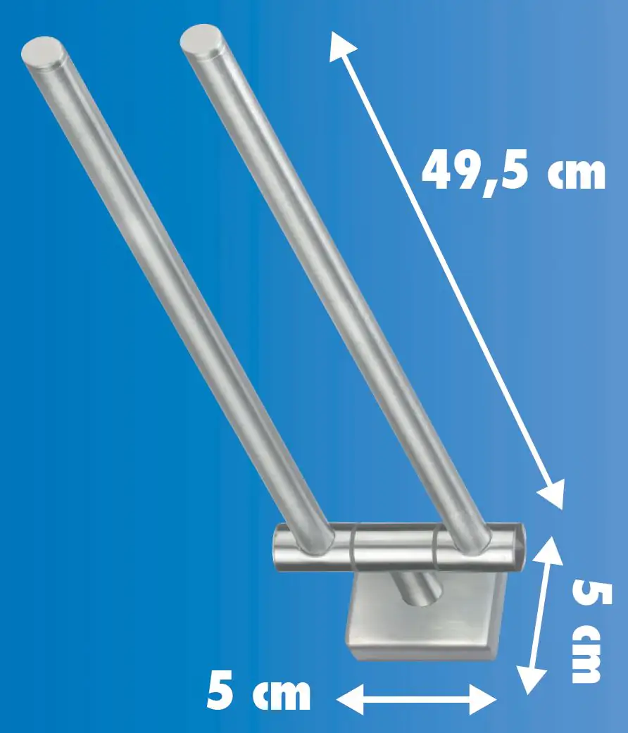 Trendline Handtuchhalter Edelstahl gebürstet Simple Cube 2-armig