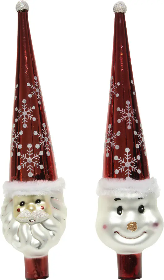Kaemingk Weihnachtsbaumspitze rot weiß