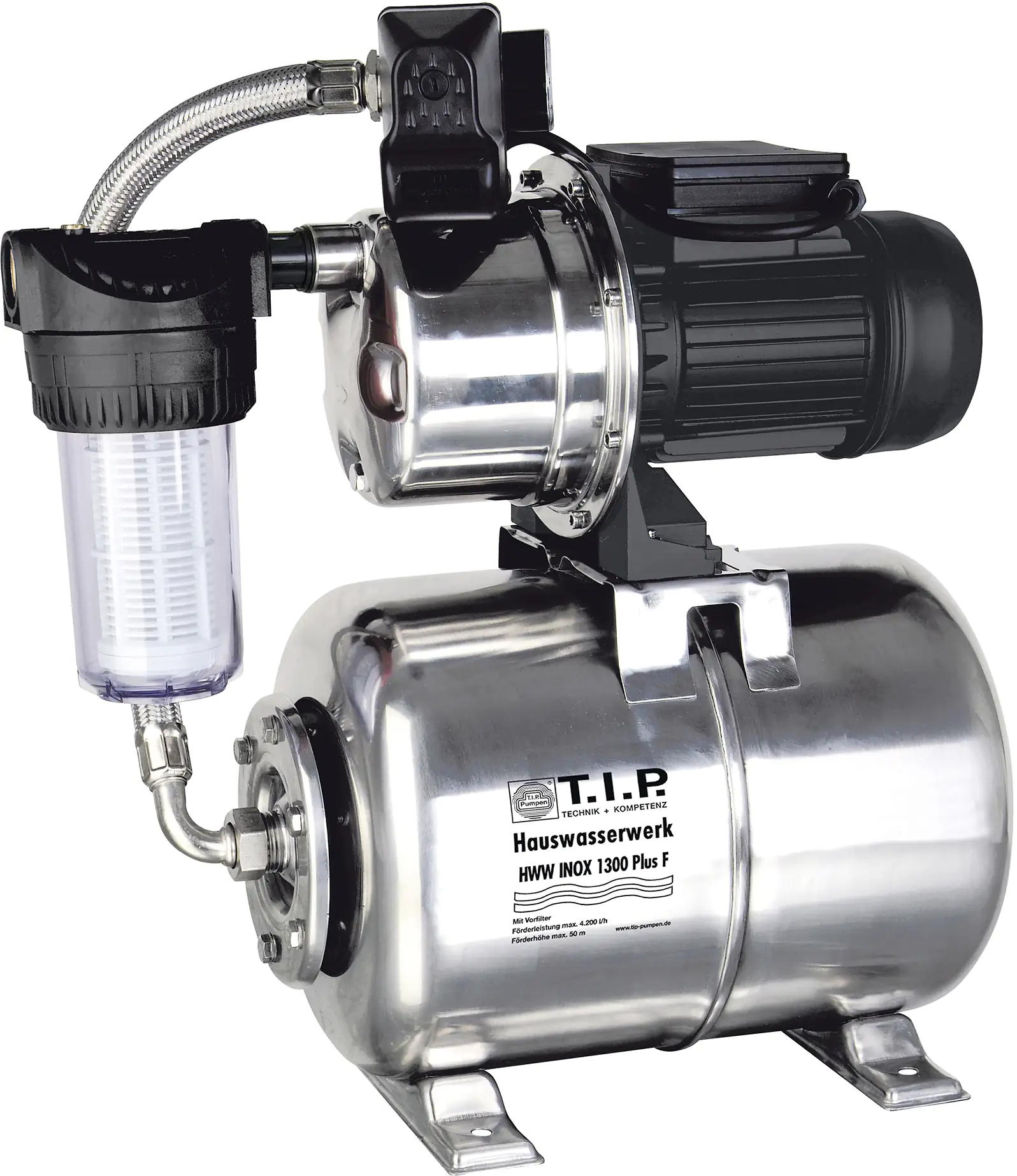 T.I.P. Hauswasserwerk HWW INOX 1300 PLUS F max. Fördermenge: 4.350 l/h