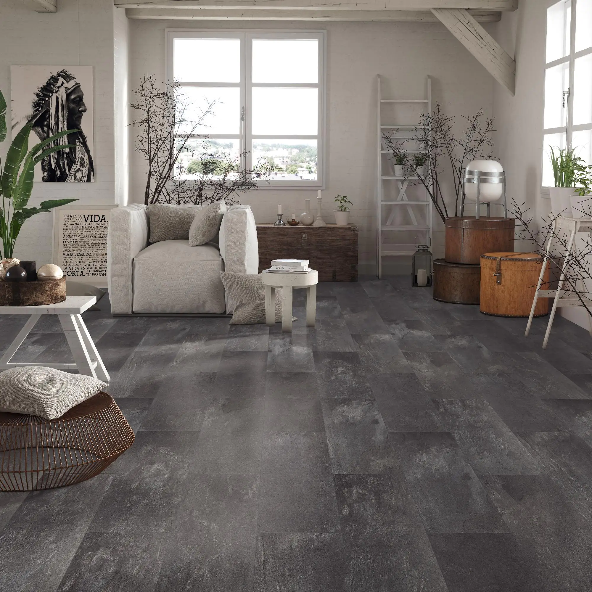 Classen Visiogrande Laminat Fliese Megaloc Aquaprotect 60,4 x 28 cm Ölschiefer