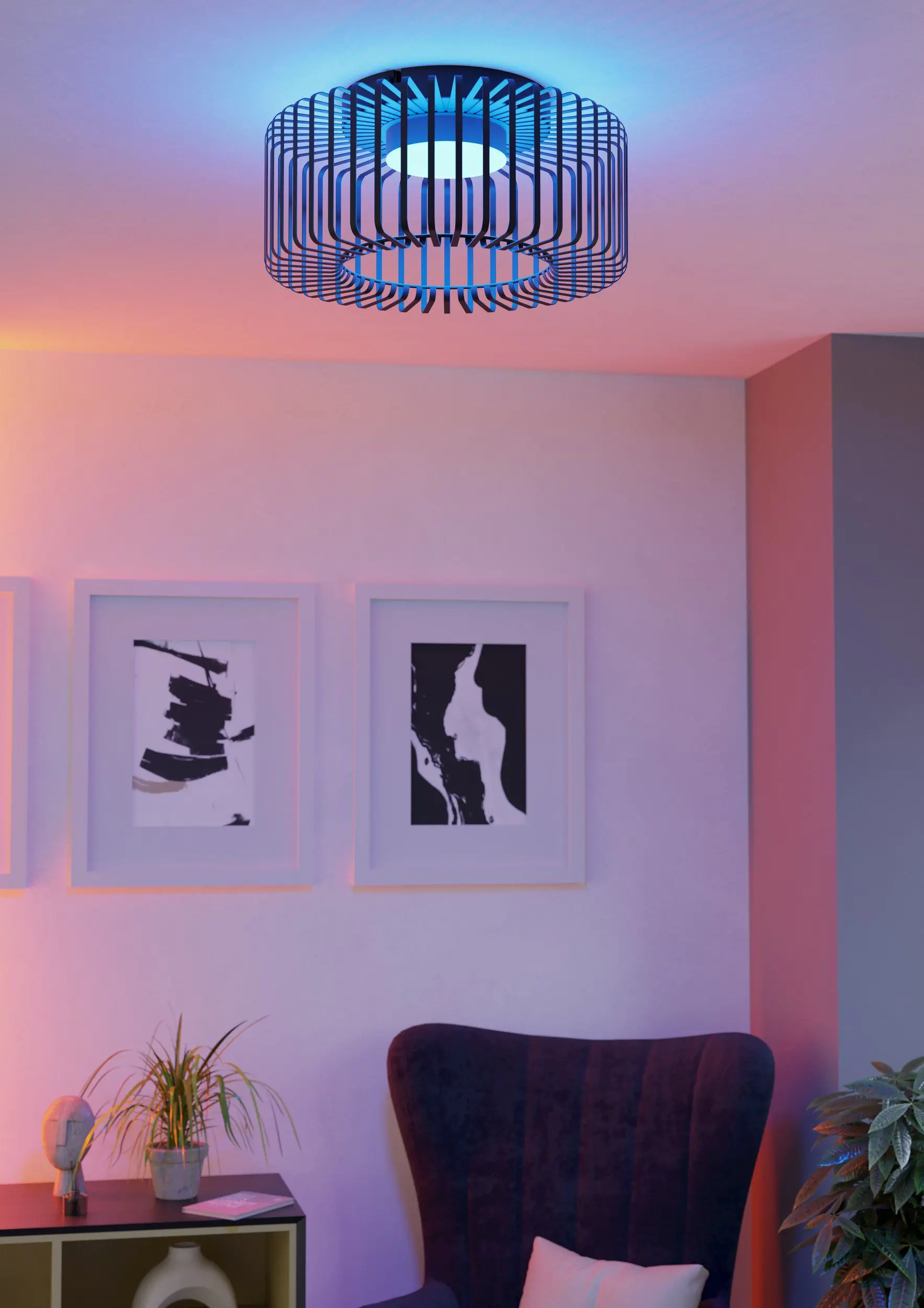 Eglo Connect LED Deckenleuchte Ginestrone-Z schwarz Ø 45 cm