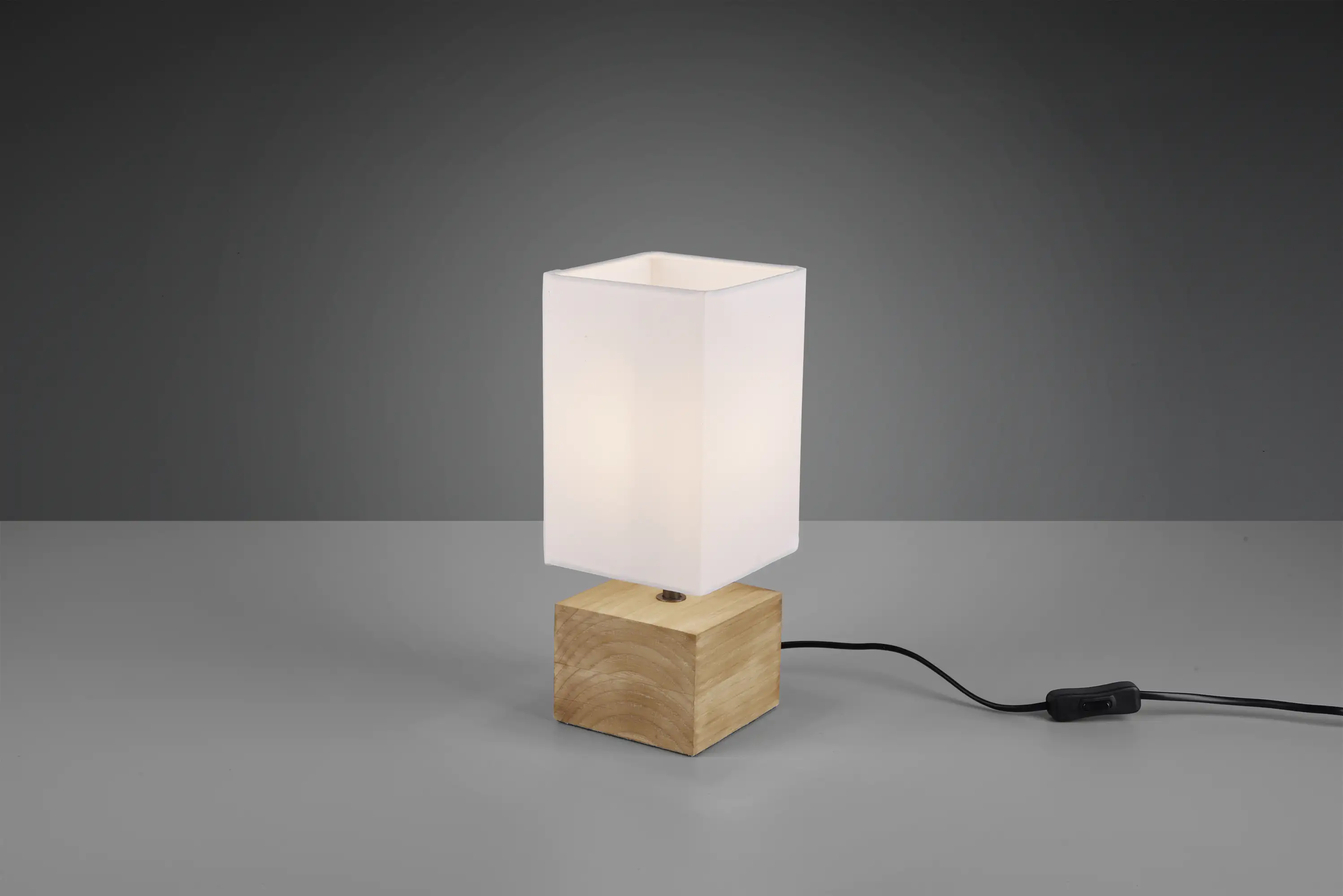 Reality Leuchten Tischleuchte Woody quadratisch holzfarbig