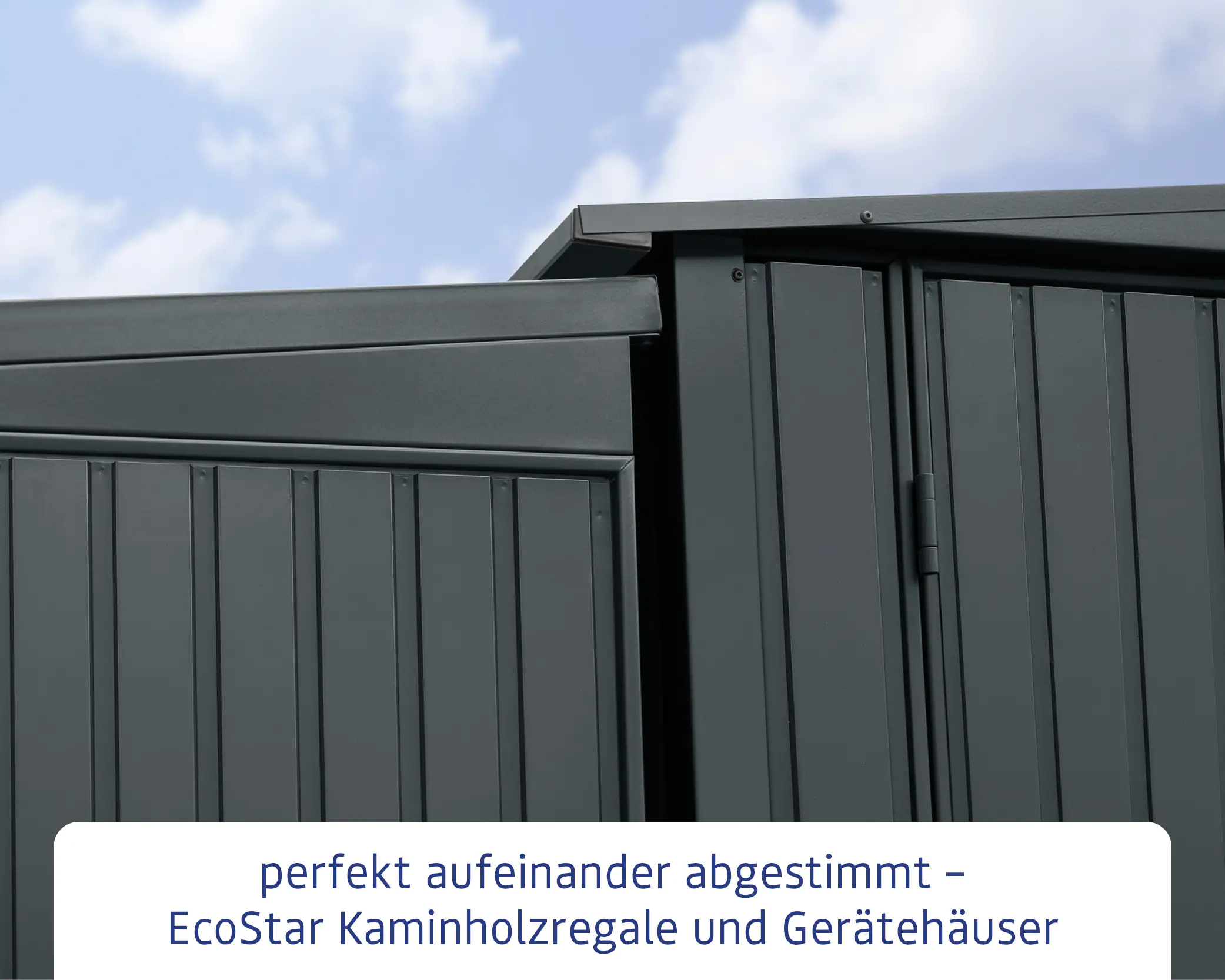 Ecostar Kaminholzregal Trend-V Typ 2, graualuminium, mit Verstrebung