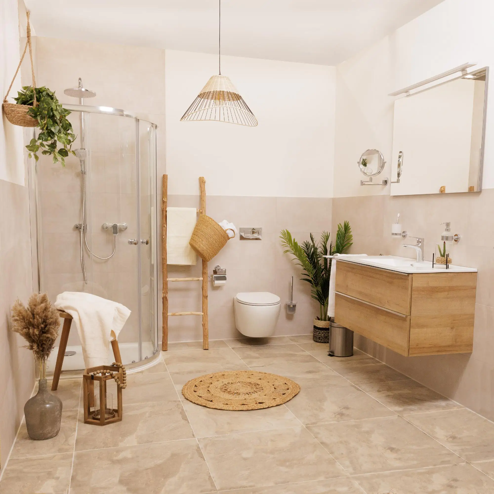 Duschtuch uni creme 70 x 140 cm