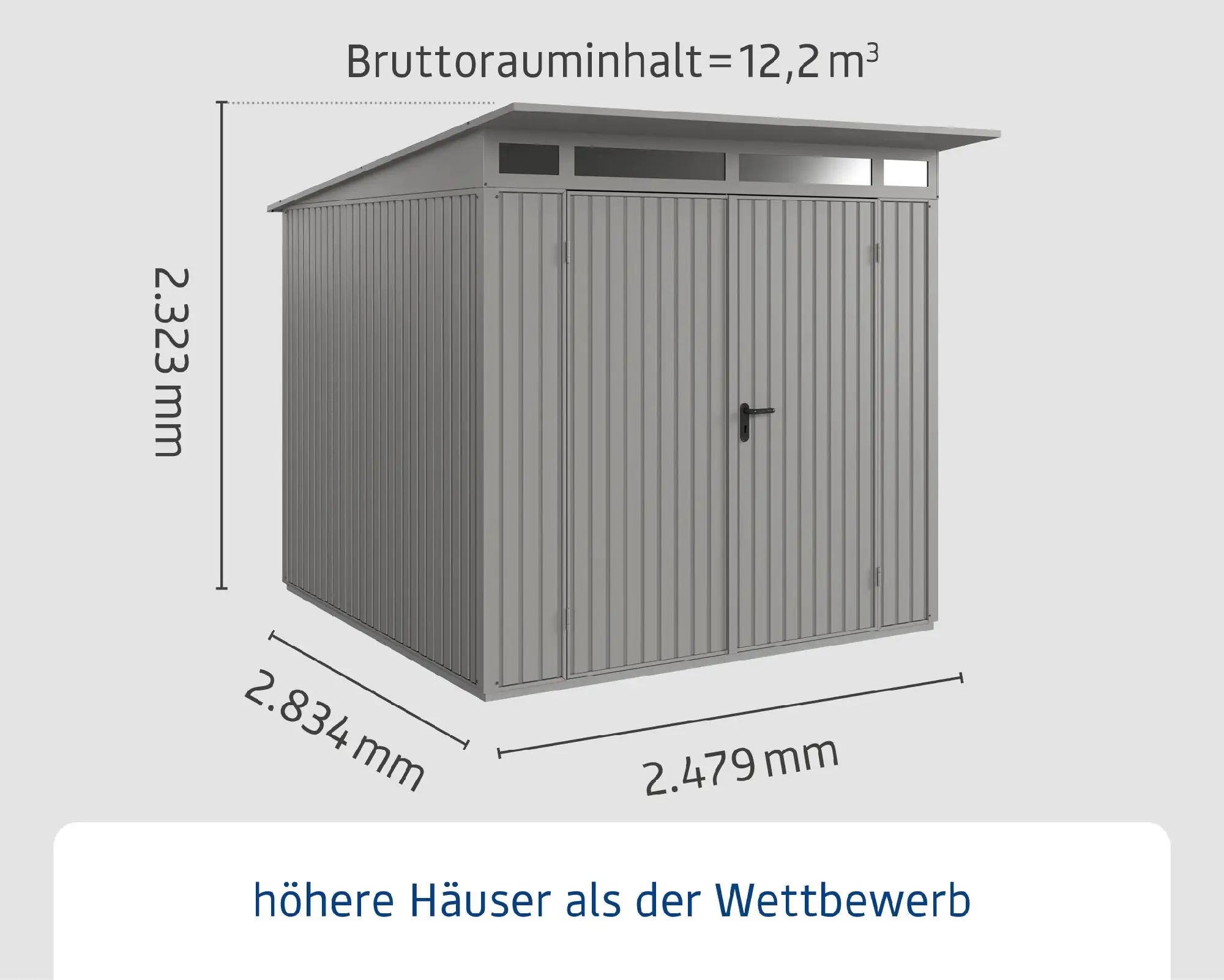 EcoStar Gerätehaus Trend-P Typ 2 247,9 x 283,4 x 232,3 cm graualuminium