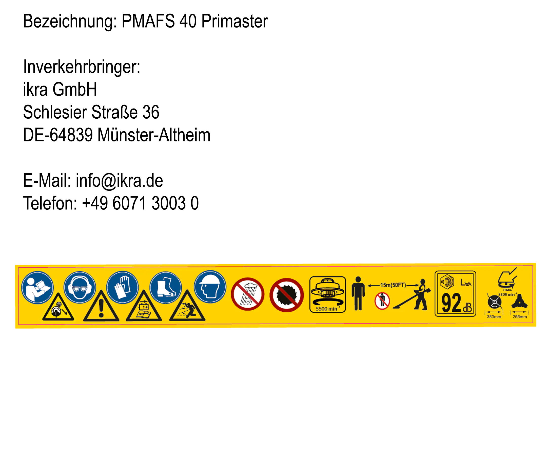 Primaster Akku-Freischneider PMASF 40 V ohne Akku und Ladegerät
