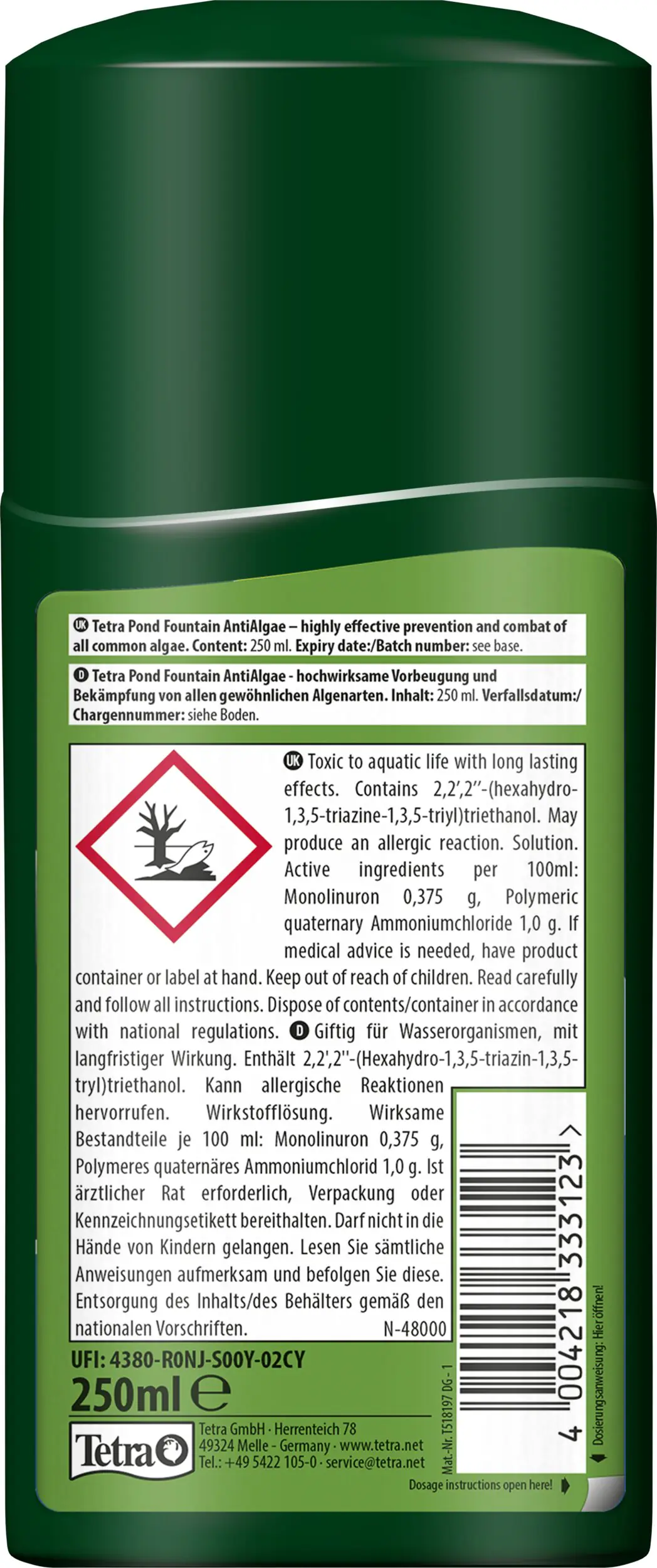 Tetra Pond Fountain Anti Alge Algenbekämpfung 250 ml
