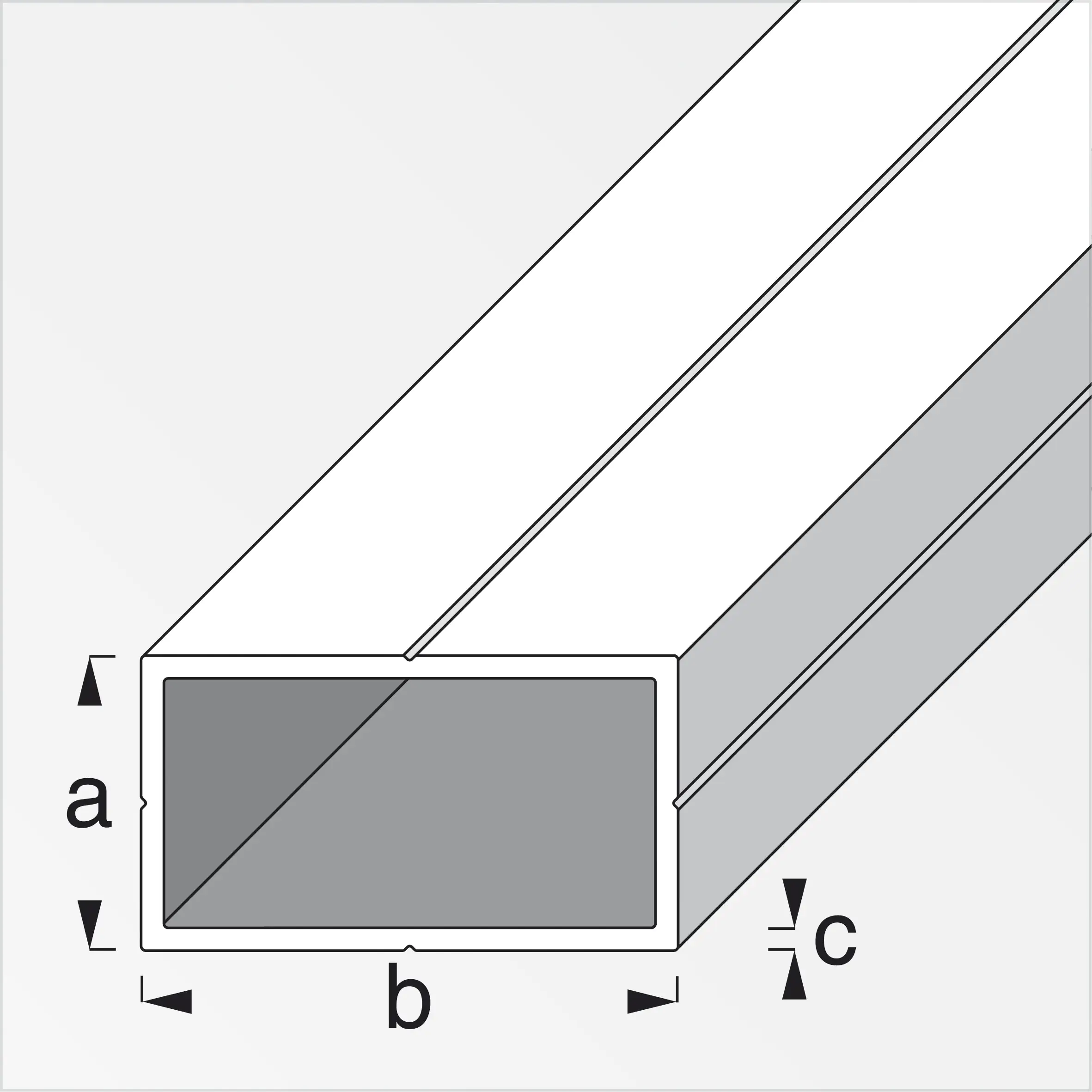 alfer Rechteckrohr 1 m, 15.5 x 27.5 x 1.5 mm Aluminium roh blank