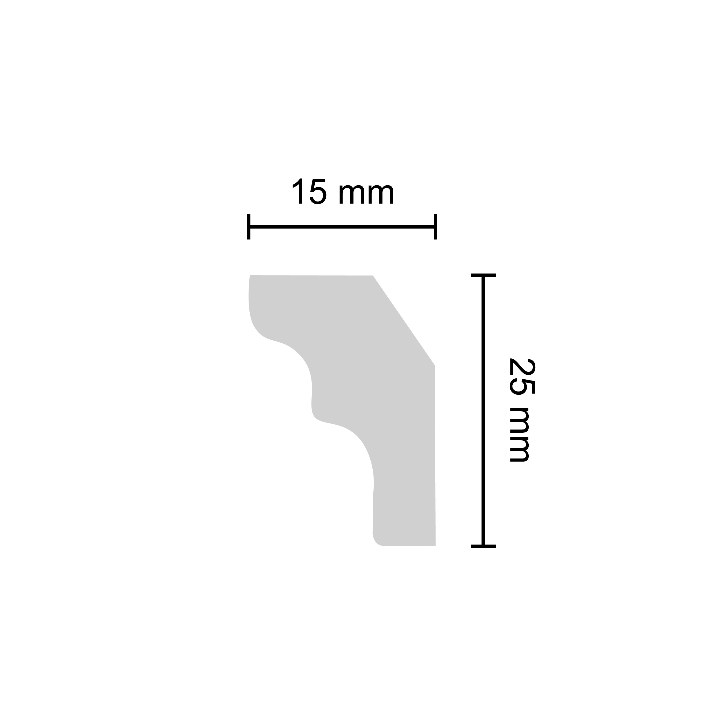 Decosa Deckenleiste Sabrina, 2 m x 15 mm x 25 mm