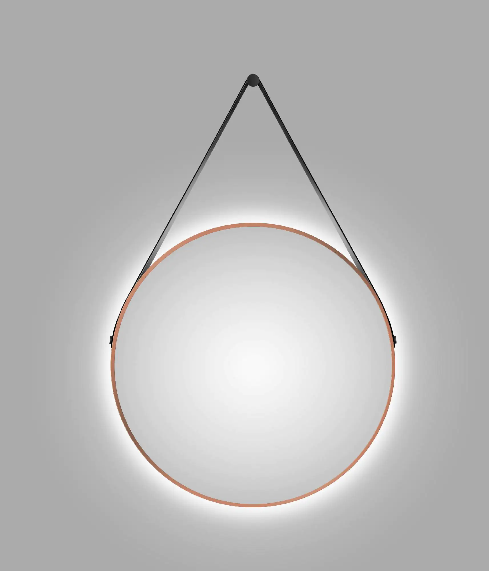 DSK LED Lichtspiegel Silver Barbier Ø80 cm, kupfer