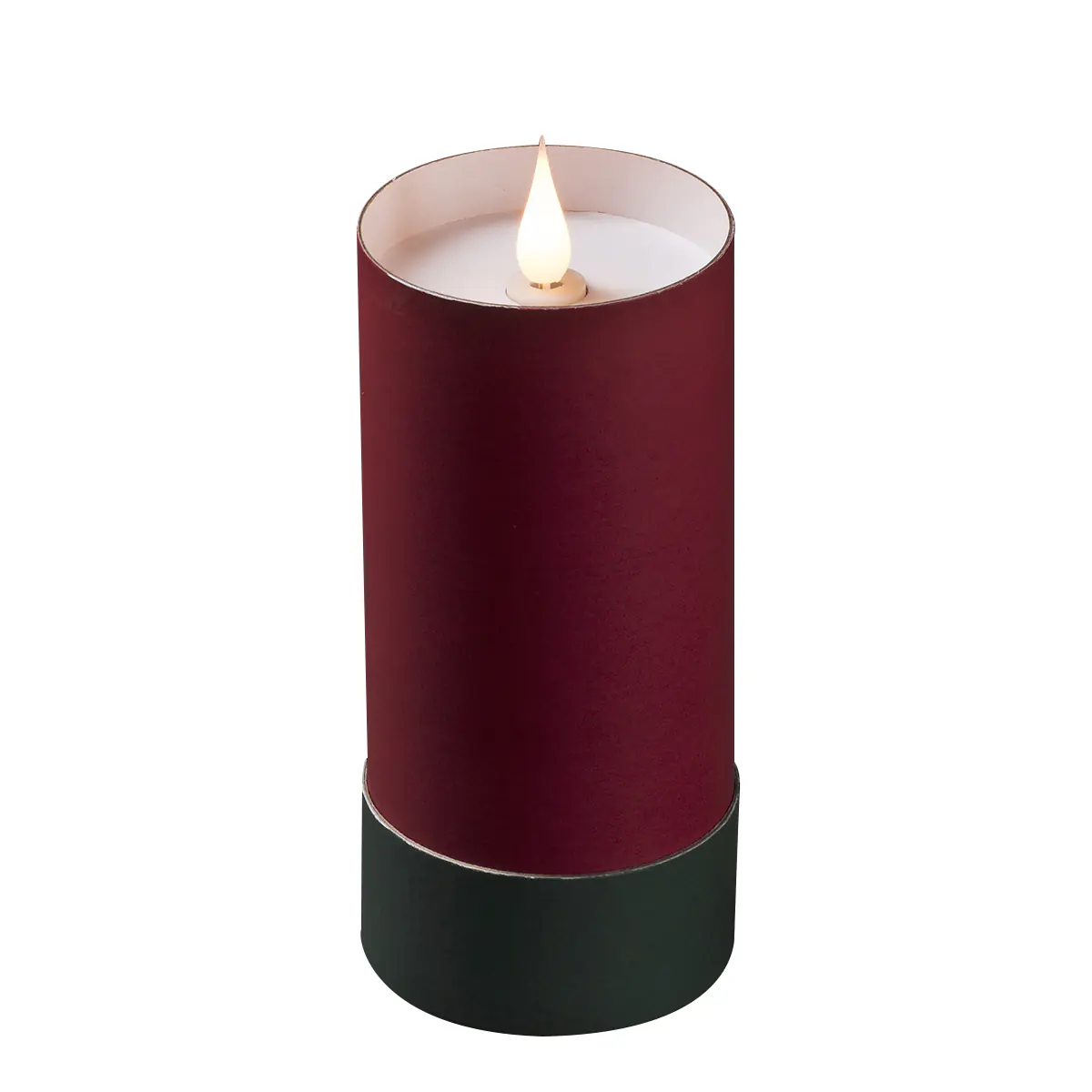 Konstsmide LED Kerze mit Deckel 3D Flamme warmweiß 15,5 x Ø 7 cm rot