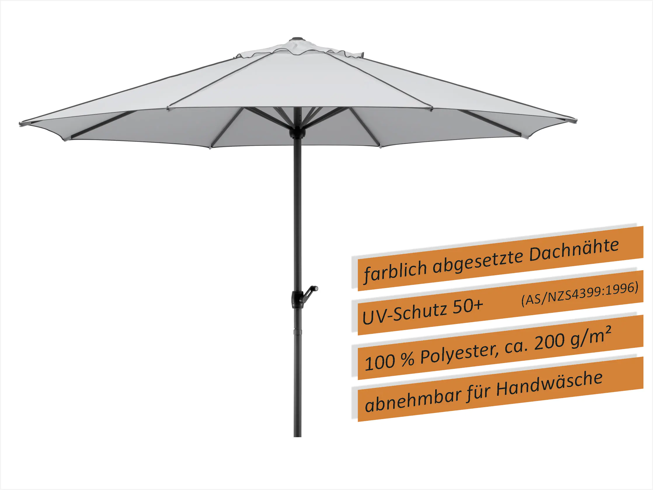 Schneider Sonnenschirm Adria silbergrau Ø 350 cm
