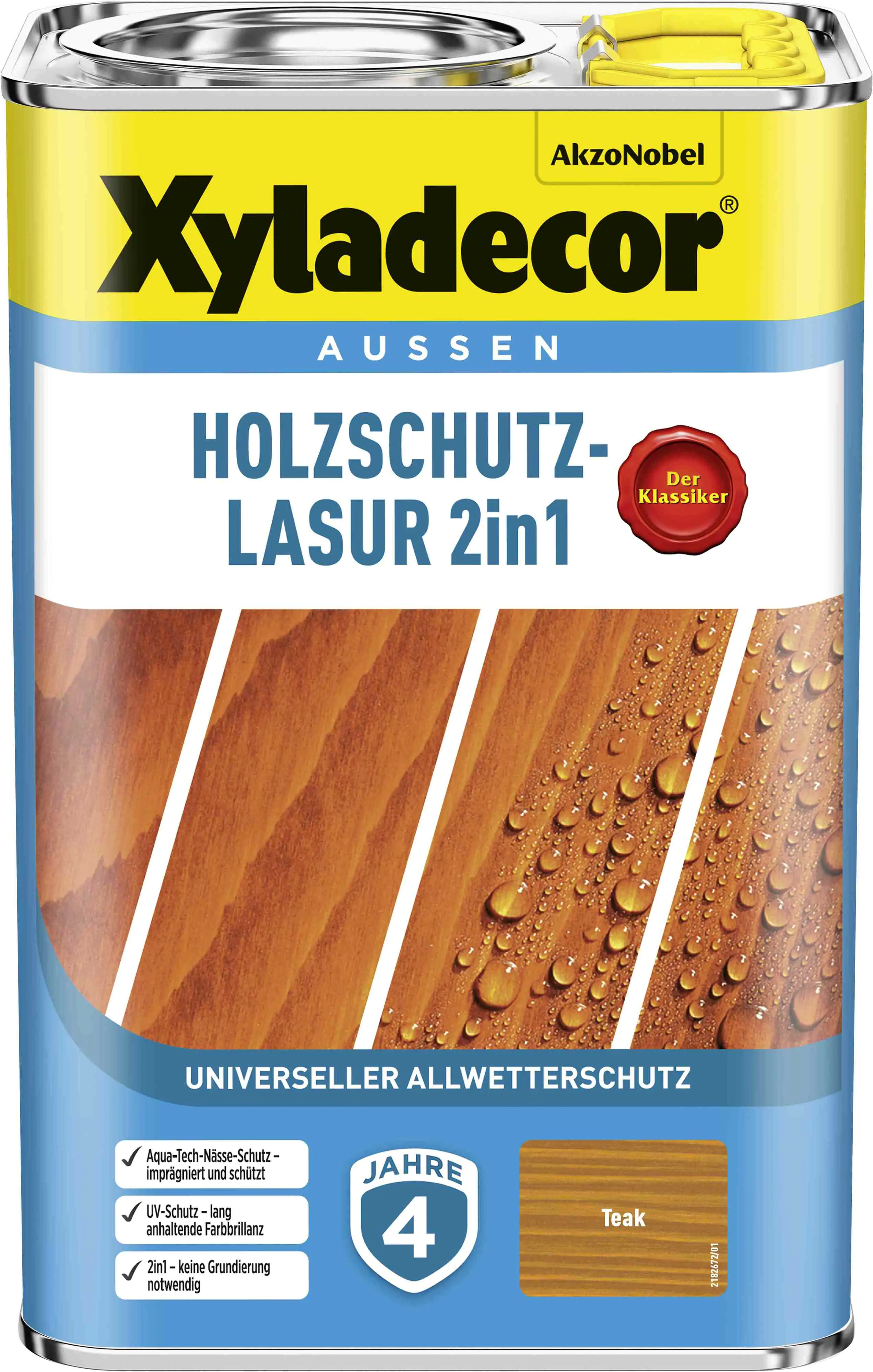 Xyladecor Holzschutz-Lasur 4 L teak 2in1