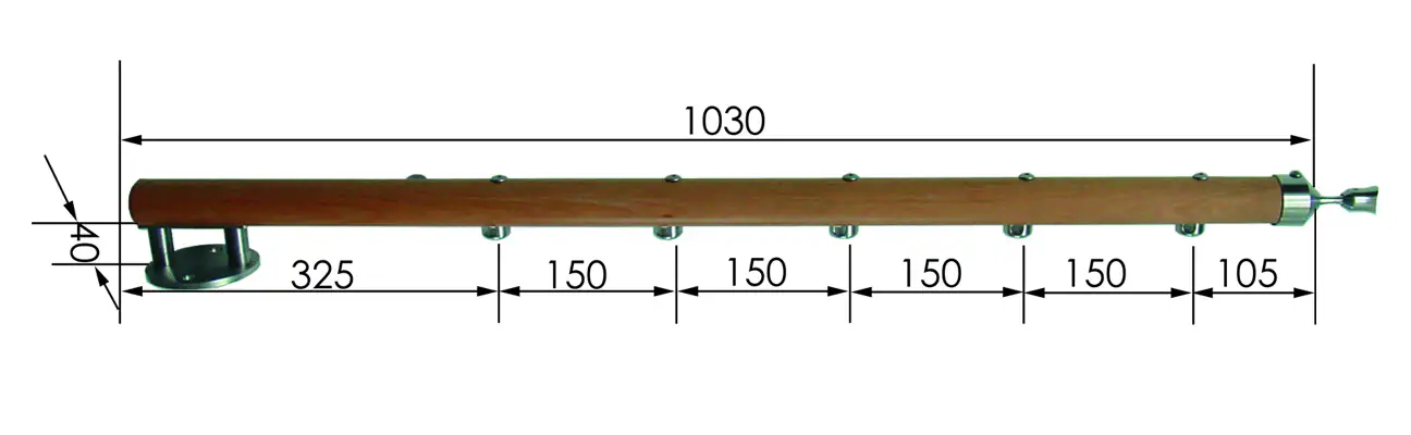 Treba B45 WoodTec Geländerstab Buche versiegelt