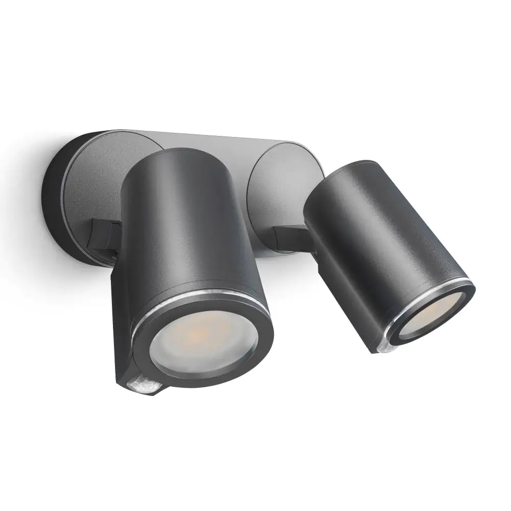 Steinel Strahler Spot DUO S Anthrazit 2-flammig, mit Bewegungsmelder