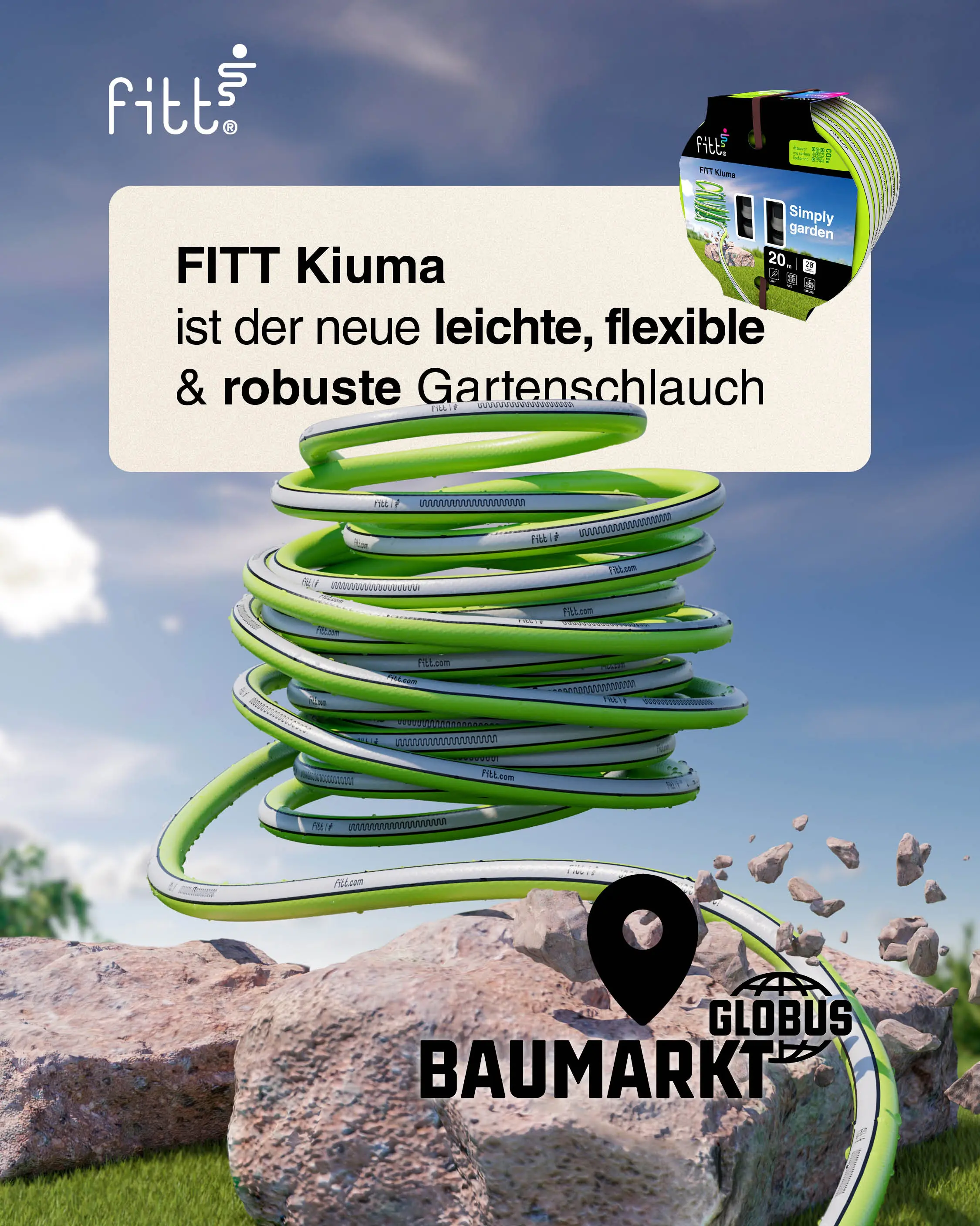Fitt Gartenschlauch Kiuma Lime 15 m Ø 13 mm (1/2")
