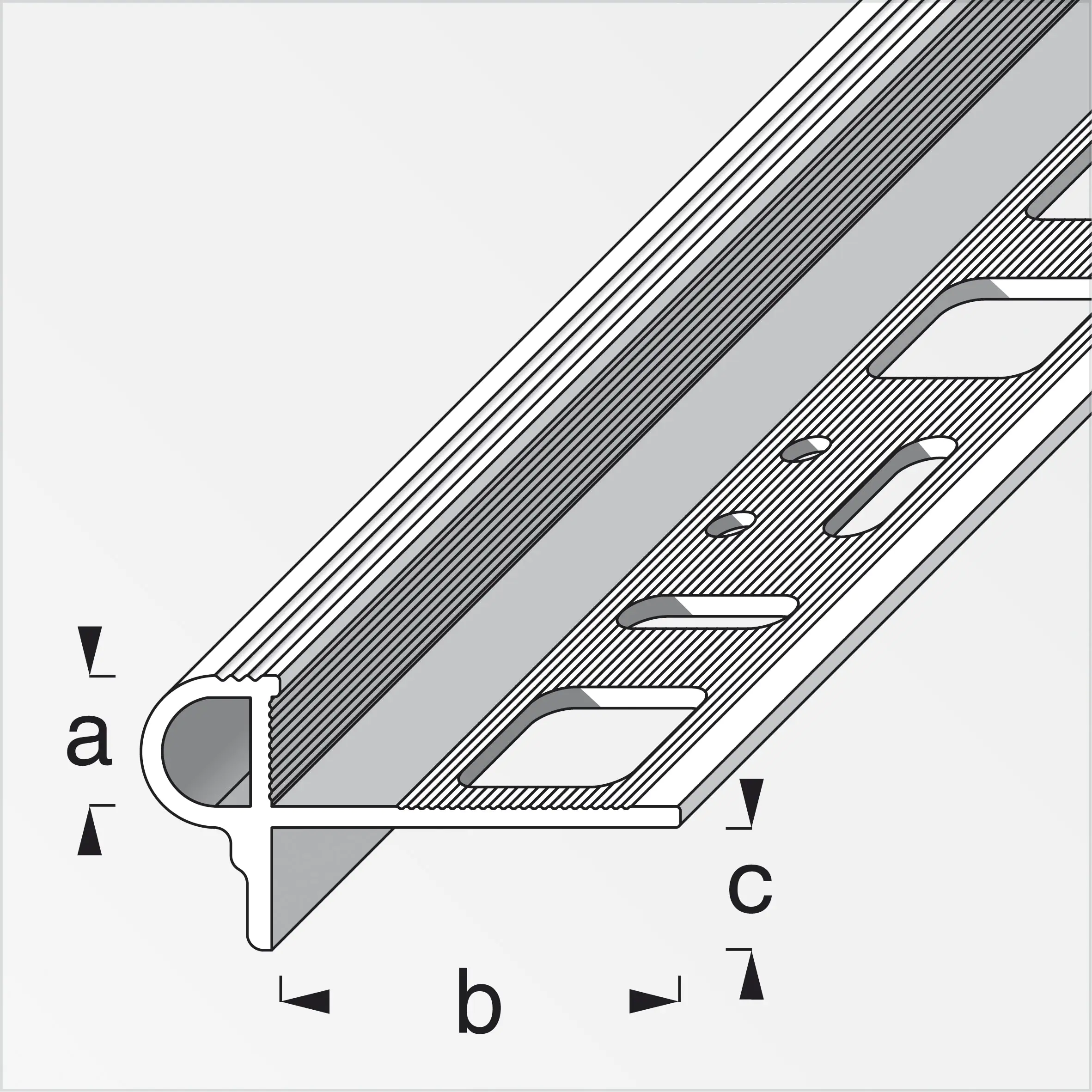alfer Treppenkantenprofil 1 m, 8 x 24.5 x 7.5 mm Aluminium eloxiert silber
