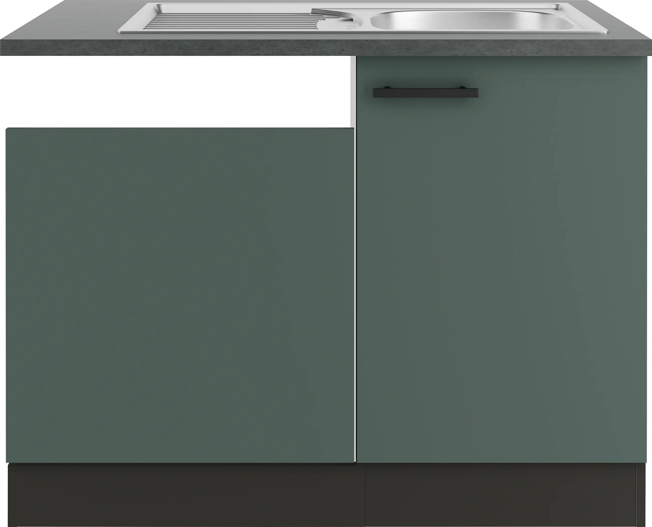 Optifit Spüle mit Unterschrank-Set Verona 405 steingrün/anthrazit 110 cm