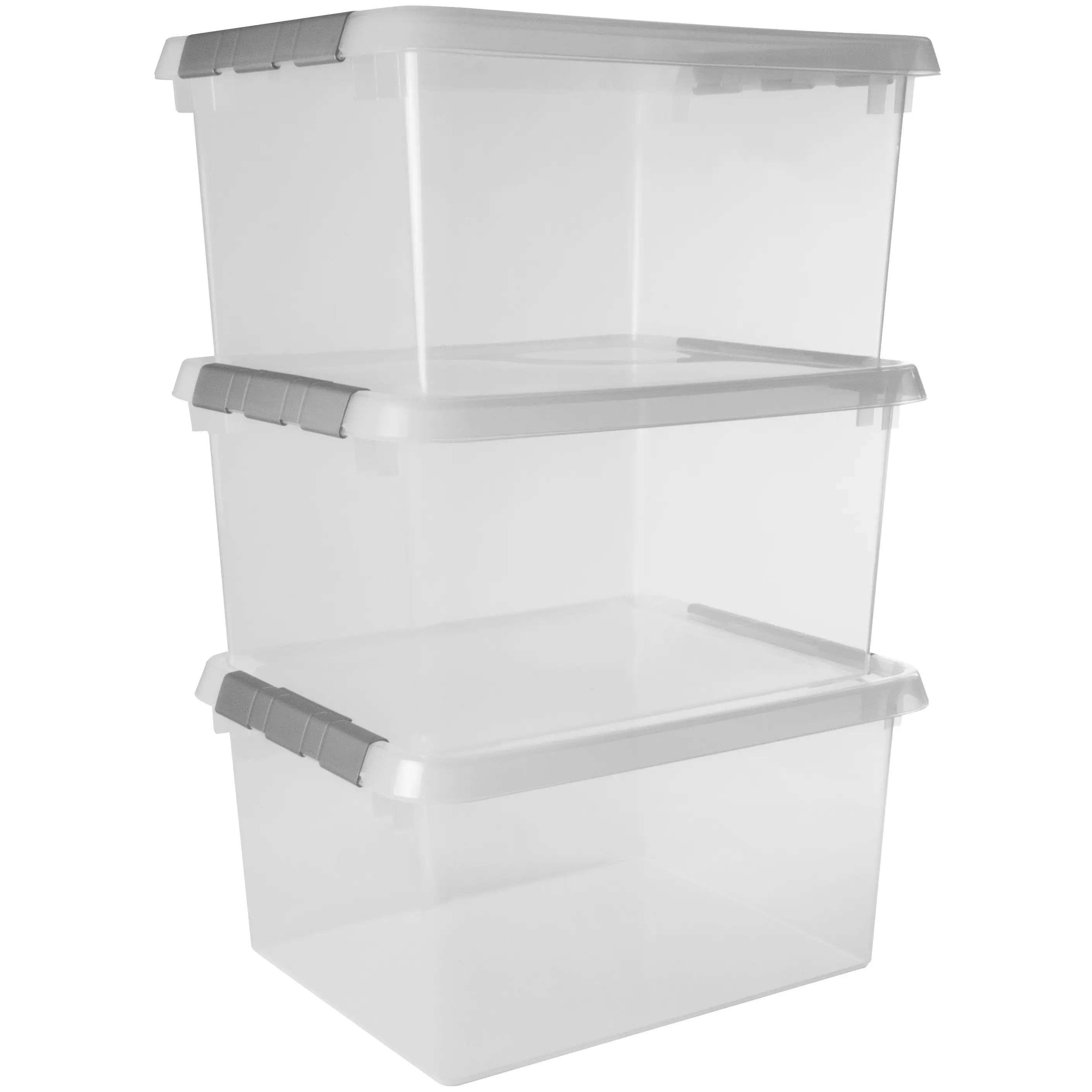 Sunware Aufbewahrungsbox Comfort-Line mit Deckel 50 x 40 cm 36 L transparent 3er Set