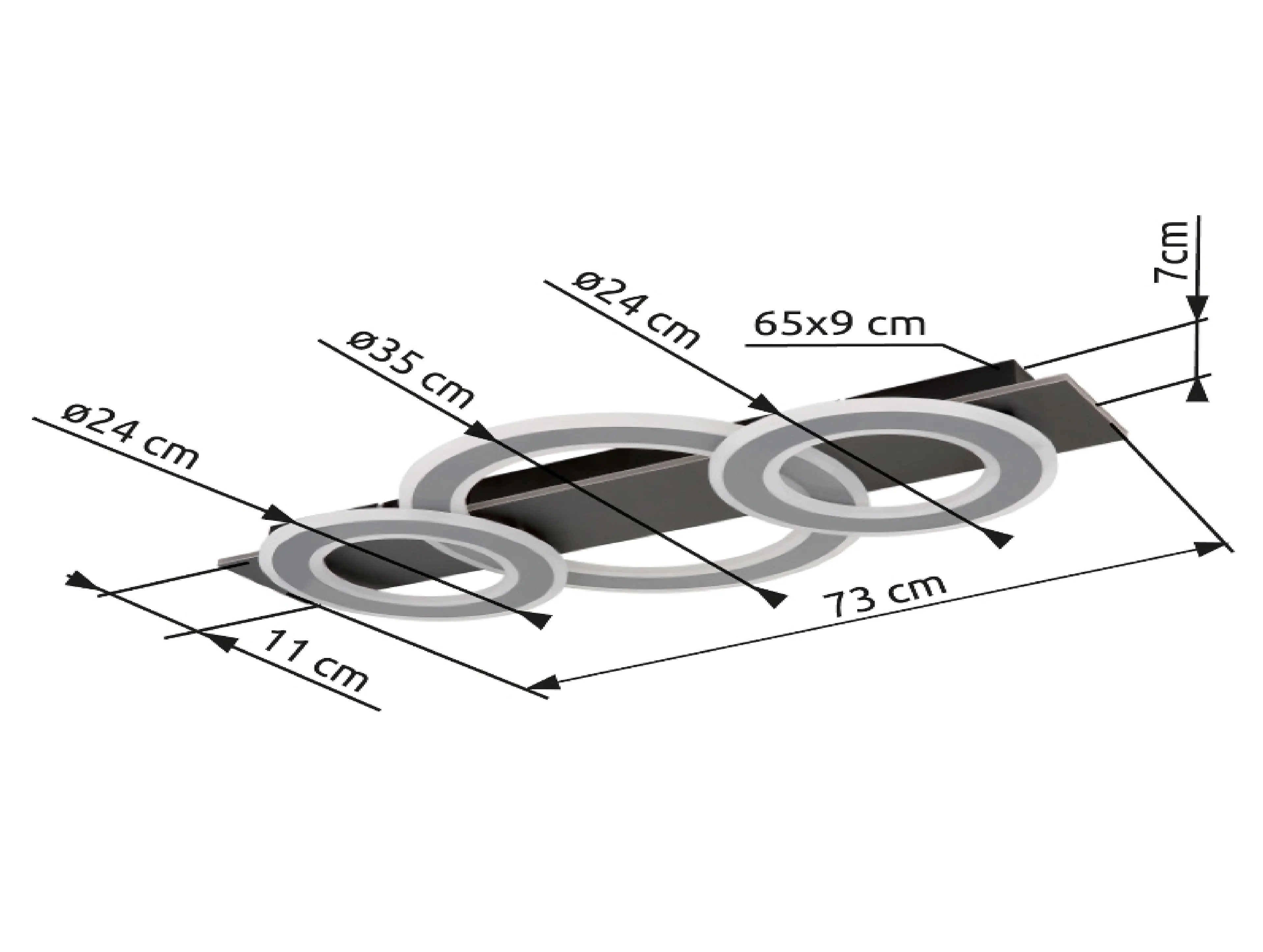 Globo LED Deckenleuchte Jayden 73cm