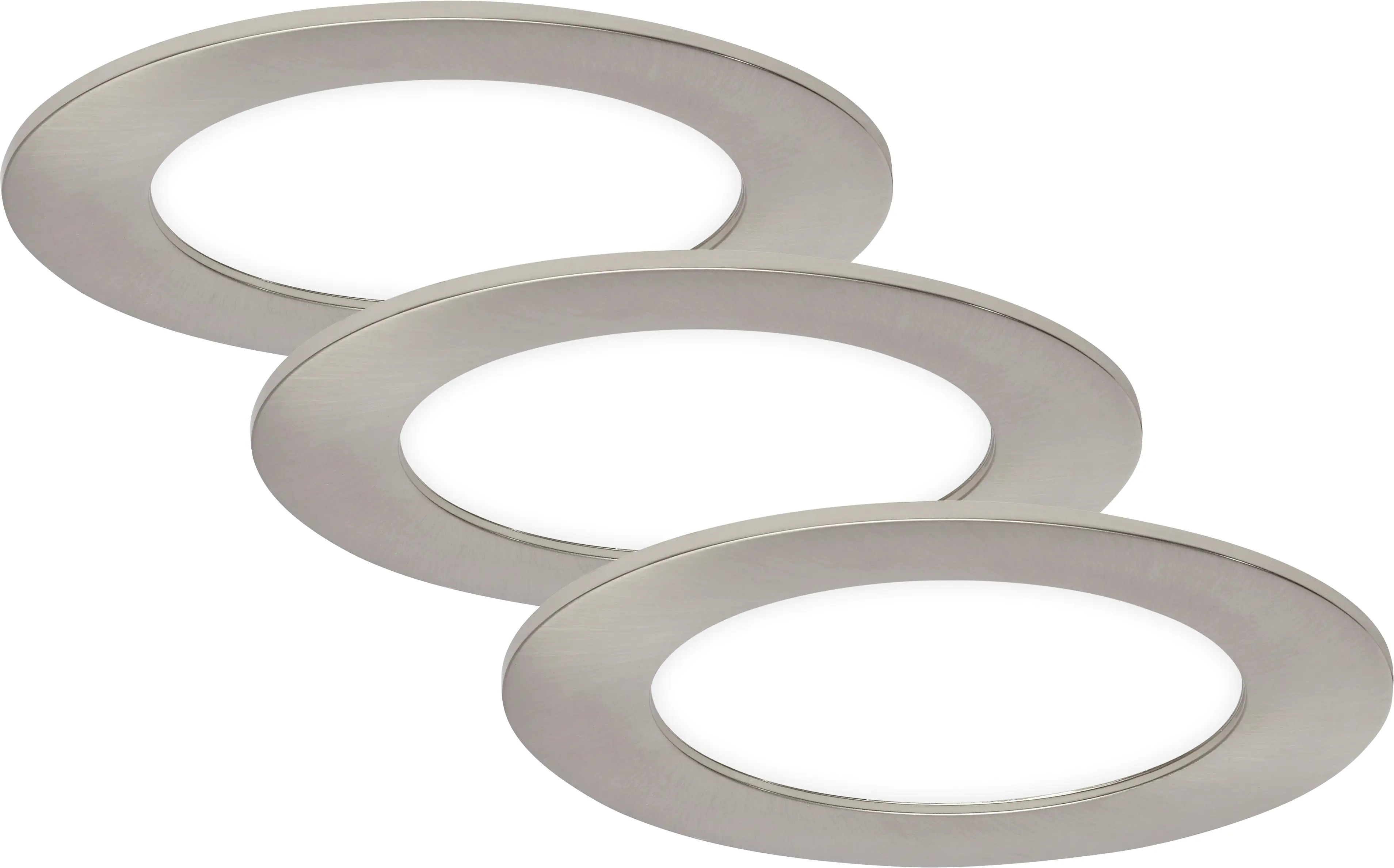 Di-Ka LED Einbauleuchte Flat-In 3er Set nickel-matt Ø 12 cm 7W